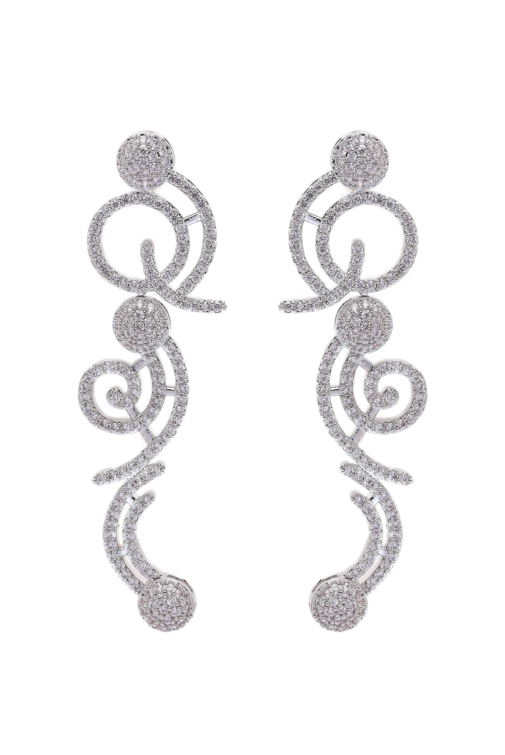 Metallic Classy Swirl Dangle Earrings