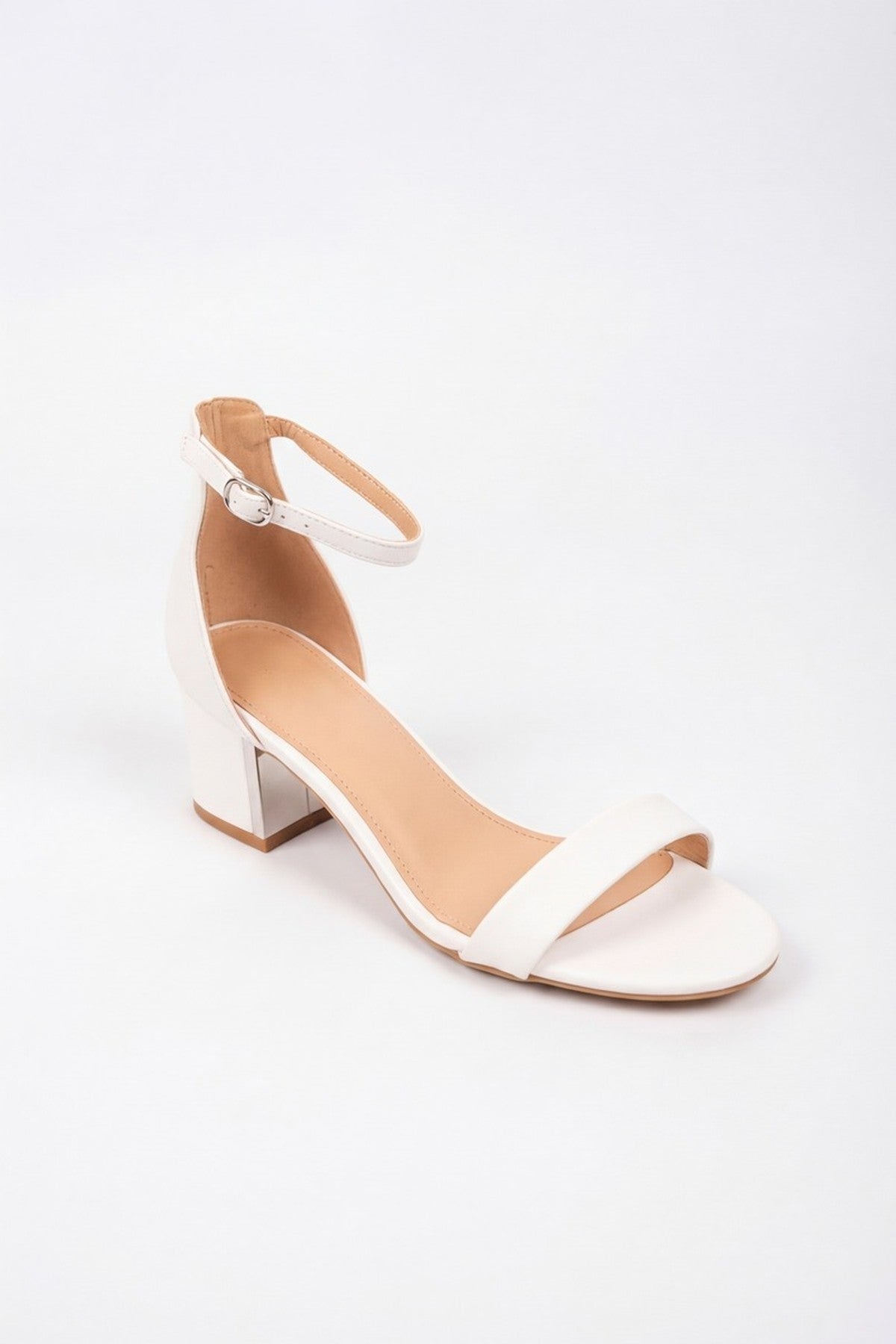 White Zara Womens Ankle Strap Block Heel Sandals, Image 5 of 8