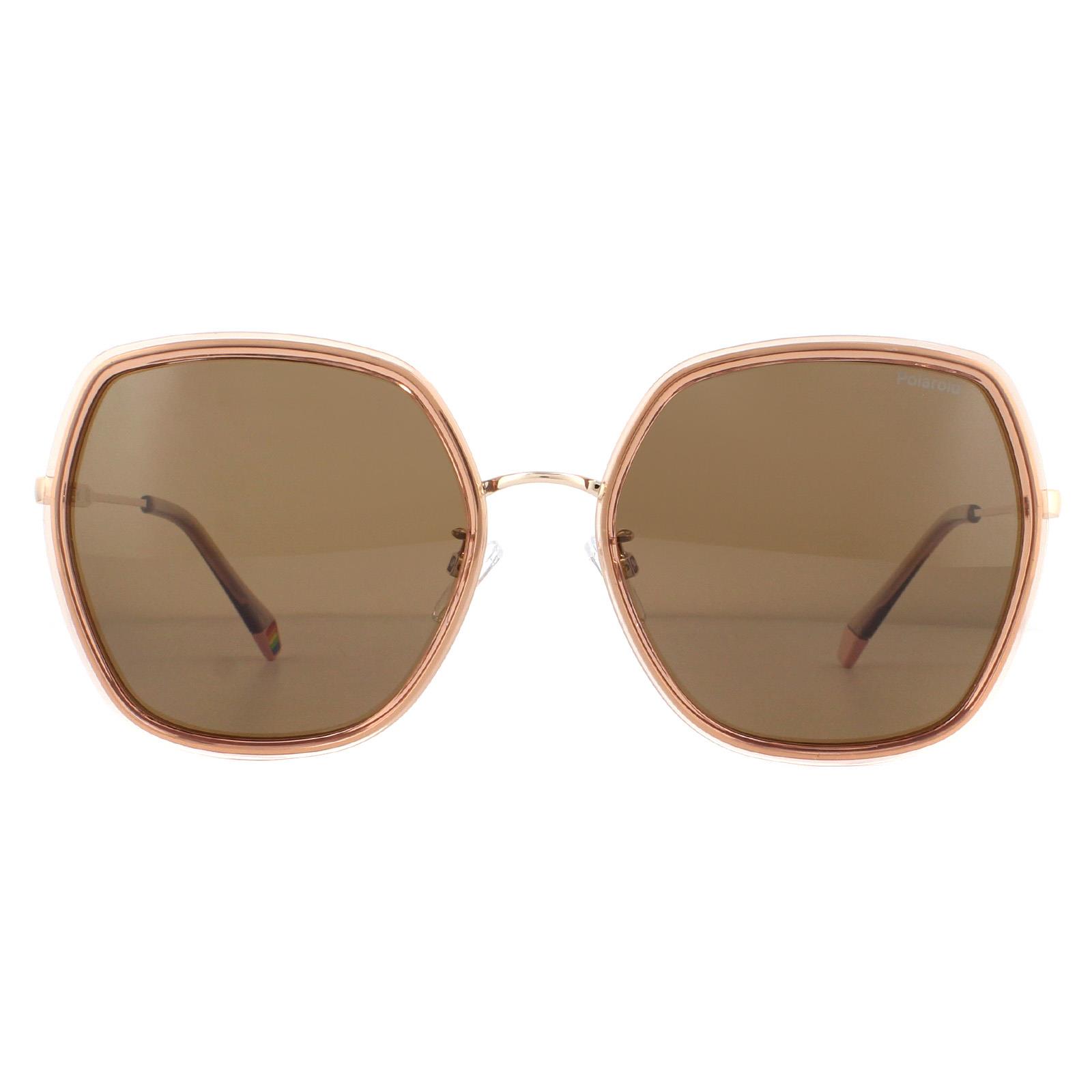 Pink Polaroid Pink Square Pink Bronze Polarized Sunglasses, Image 1 of 4