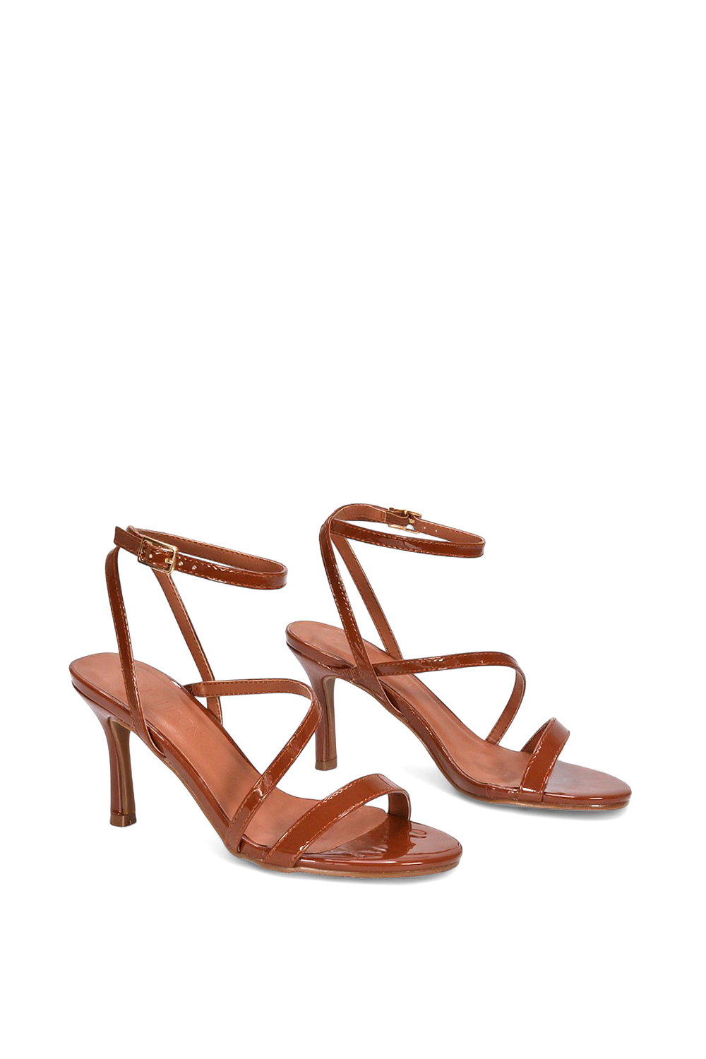 Brown XY LONDON Brown 'Sherry'' Strappy Barely There Stilettos Heel Shoes, Image 4 of 5