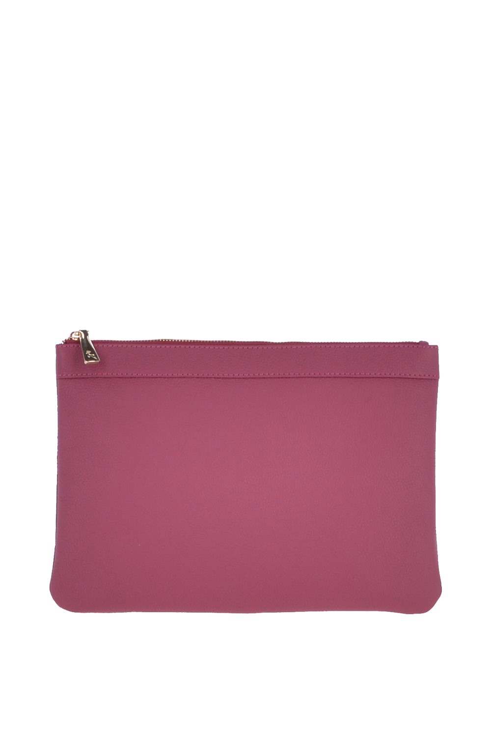 Fuchsia Large Padded Leather Pouch Bag, Image 2 of 2