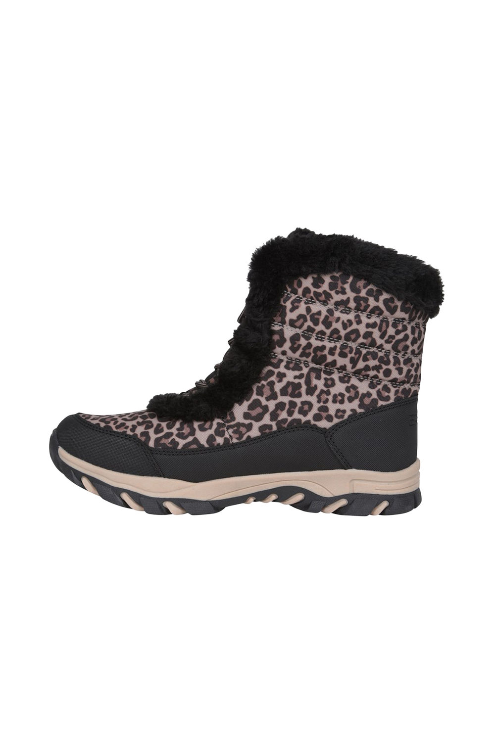 Black Ohio Leopard Print Thermal Snow Boots, Image 3 of 6