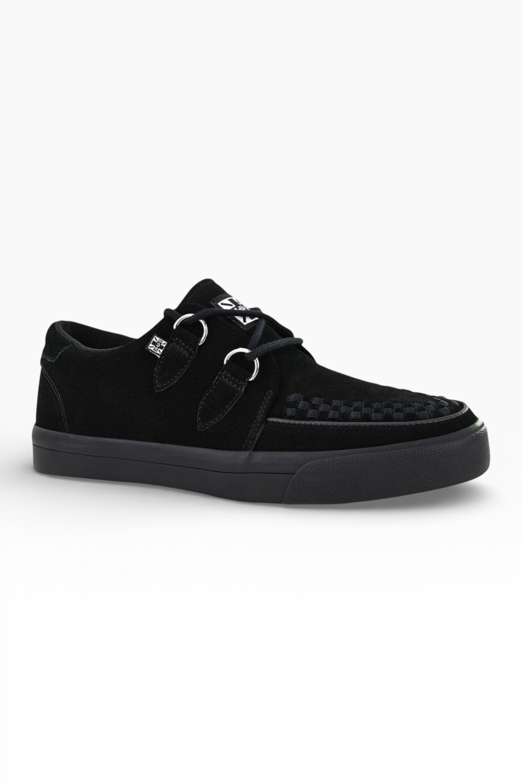 Black TUK Footwear Black Pointed Creeper Sneaker Suede Shoes, Image 2 of 8