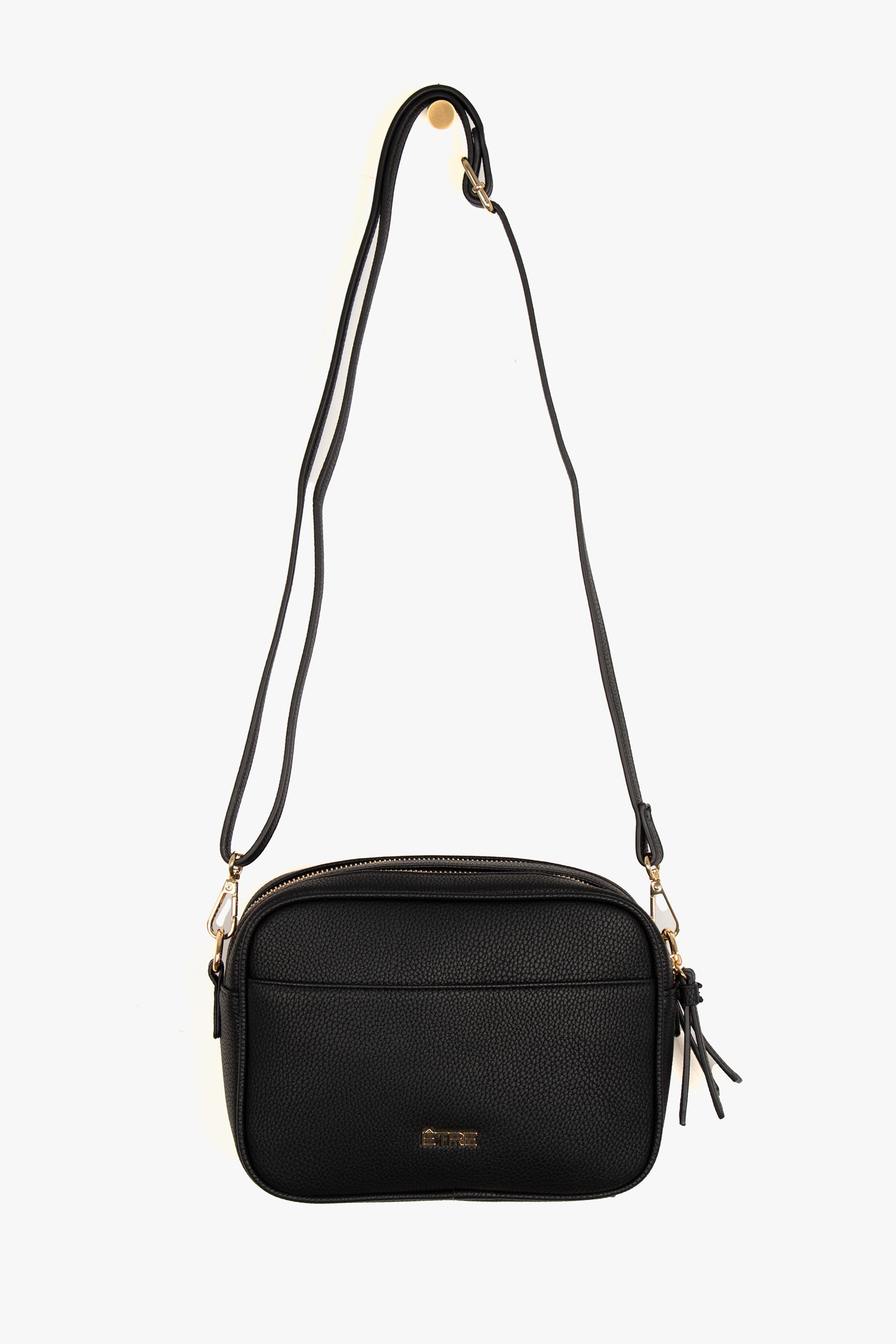 Pink Faux Leather Crossbody Camera Bag