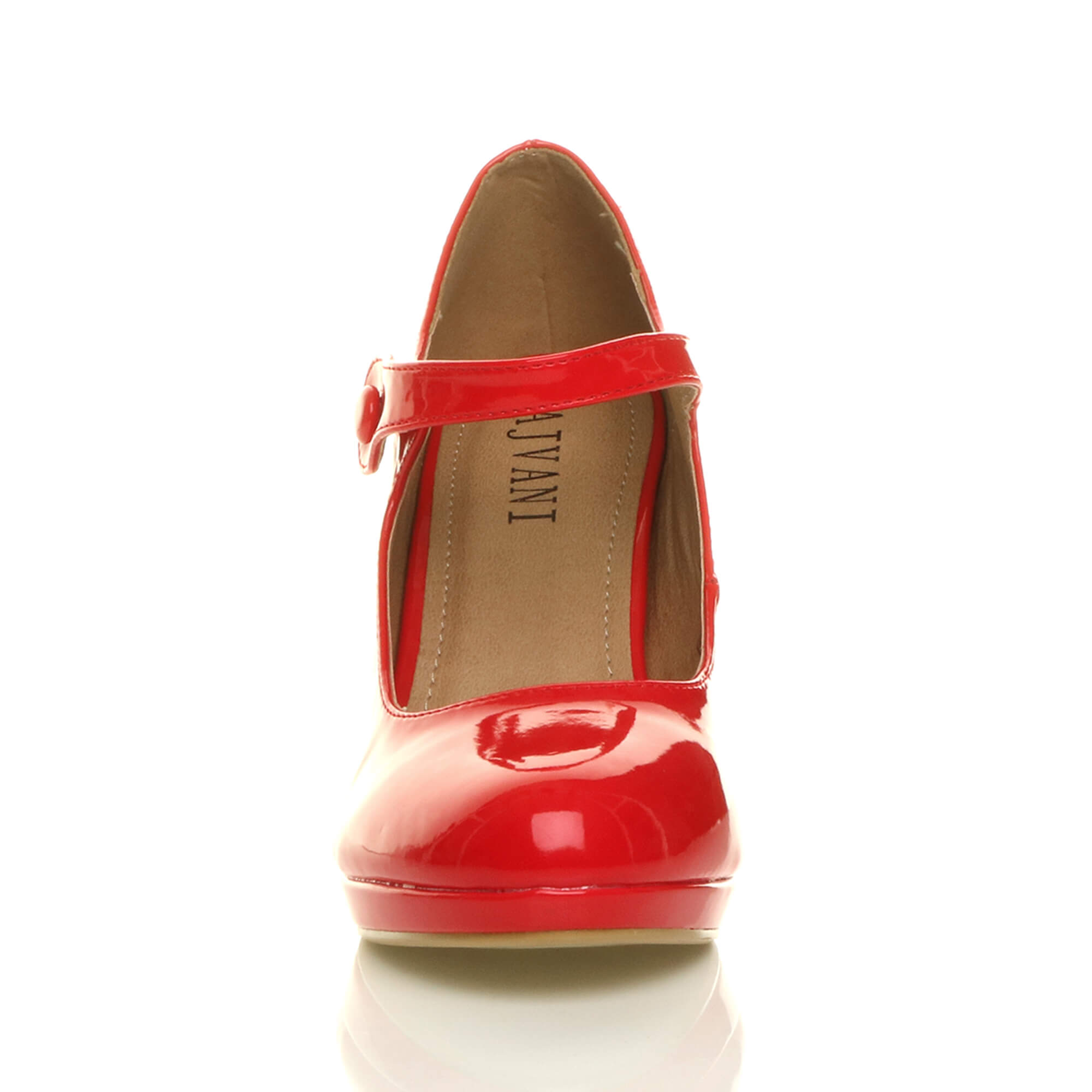 Red AJVANI Red High Heel Mary Jane CourtShoes, Image 5 of 5