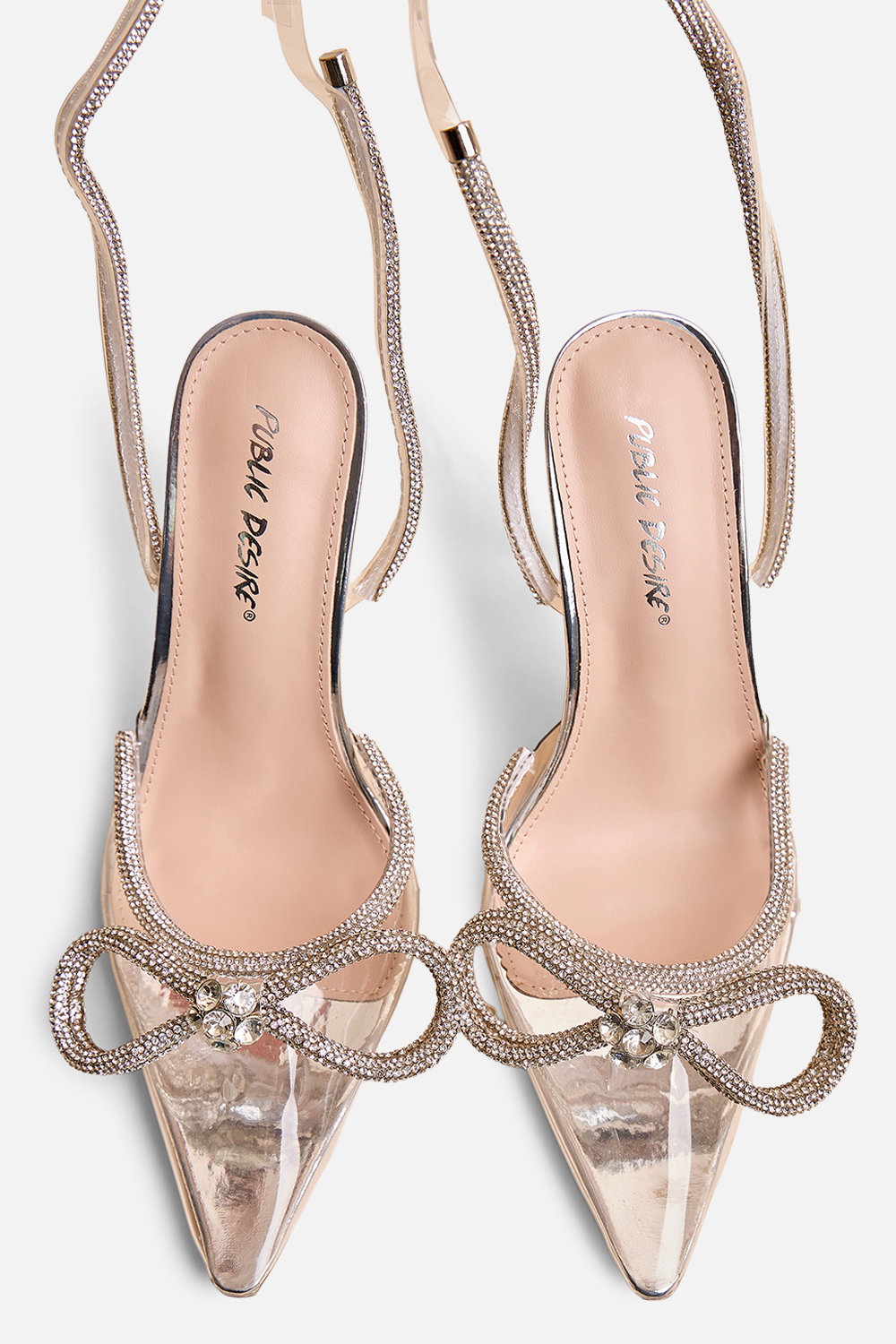 Silver Midnight Clear Perspex Pointed Toe High Heels, Image 2 of 4