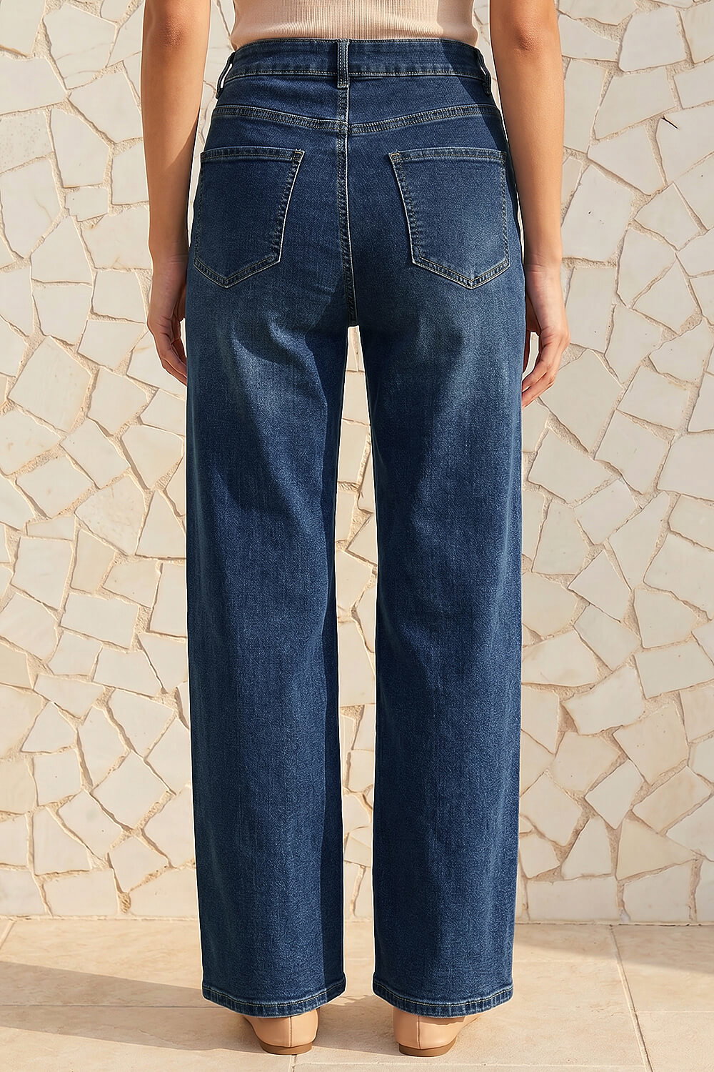 Denim Wide Leg Stretch Jean, Image 4 of 4