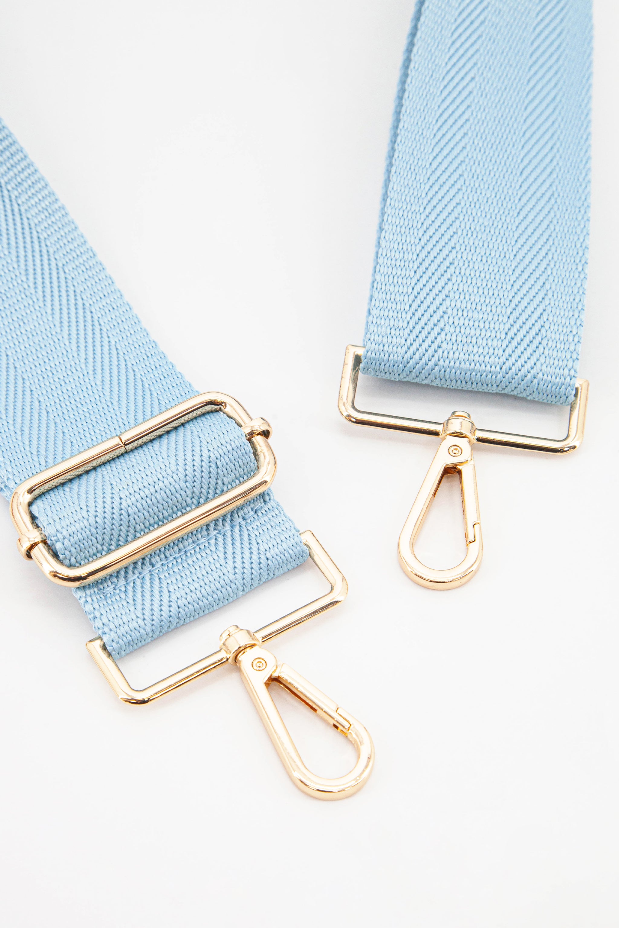Light Blue Sarta Light Blue Plain Woven Wide Bag Strap, Image 2 of 4