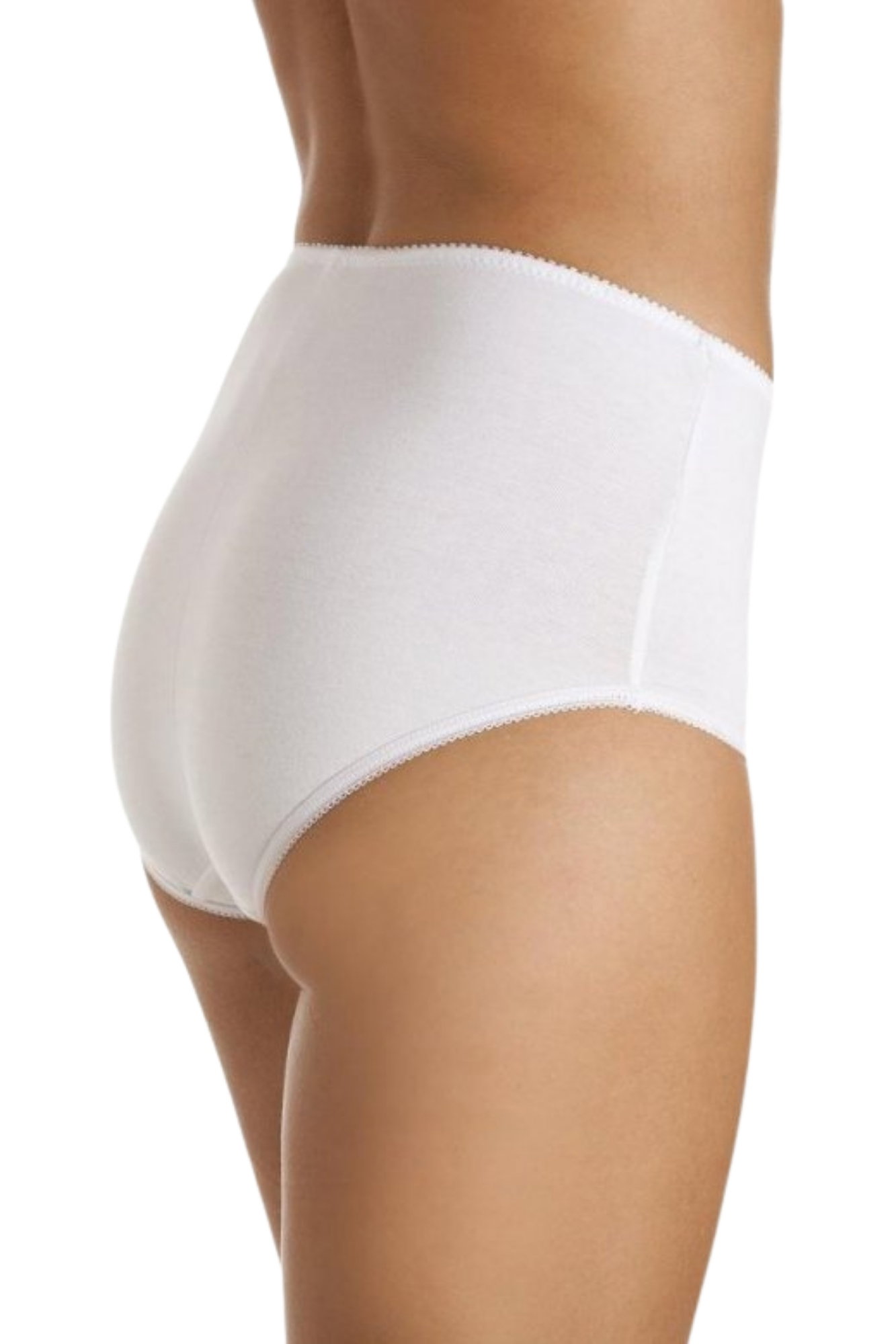 White Camille Lingerie White 3 Pack Cotton Control Briefs, Image 2 of 3
