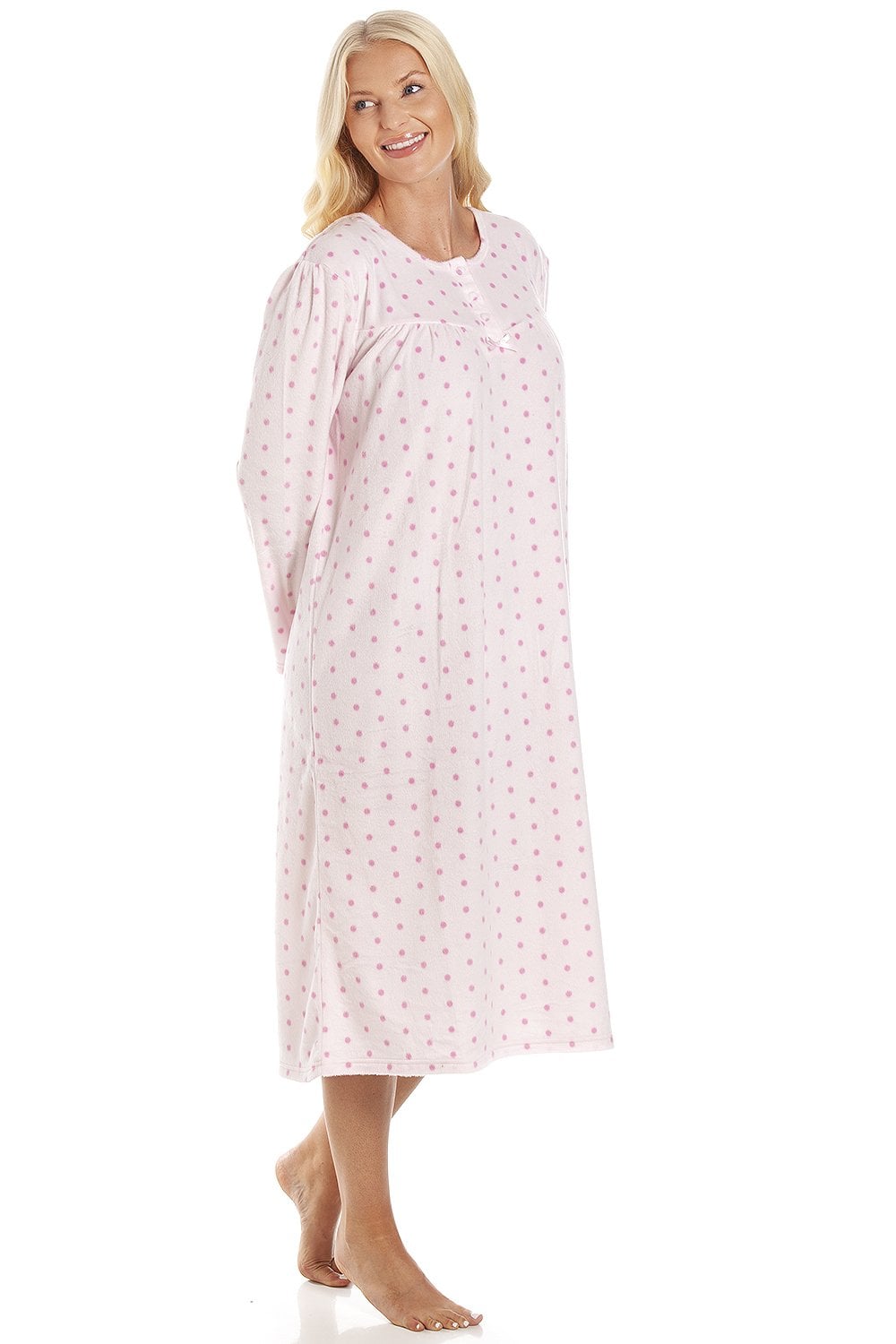 Pink Camille Lingerie Pink Polka Dot Nightdress, Image 4 of 5