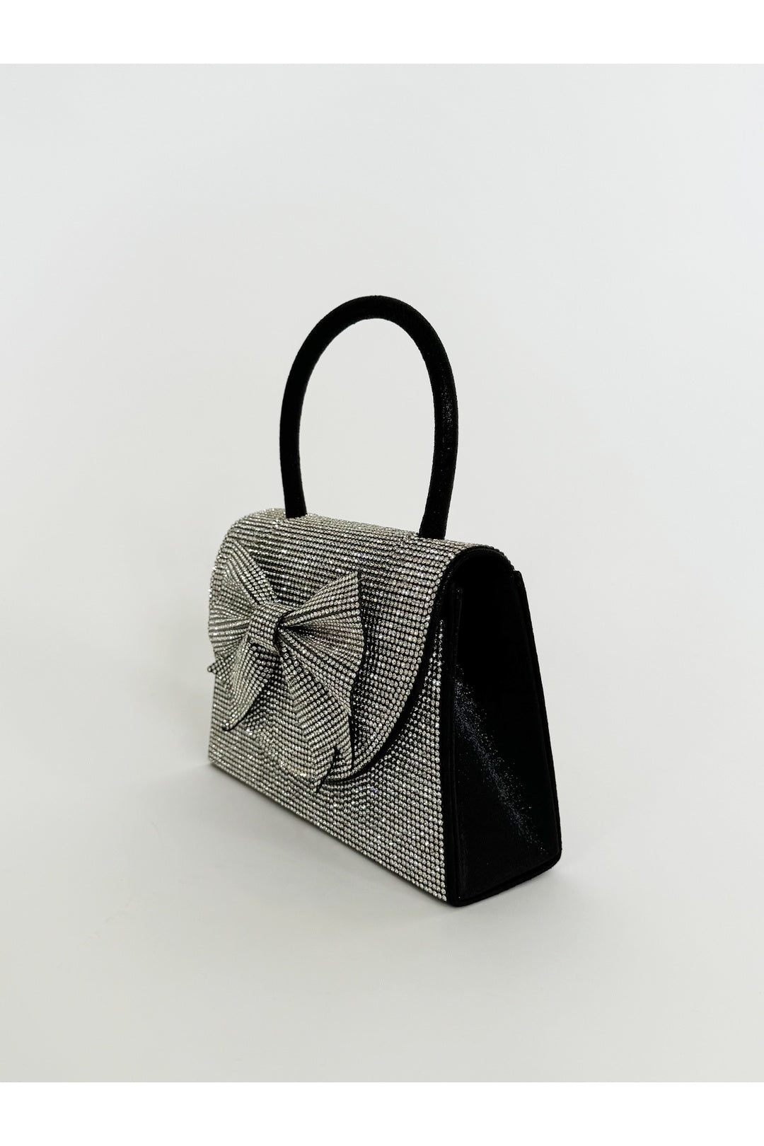 Black Rhinestone Grab Bag with Bow Detail, Image 3 of 6