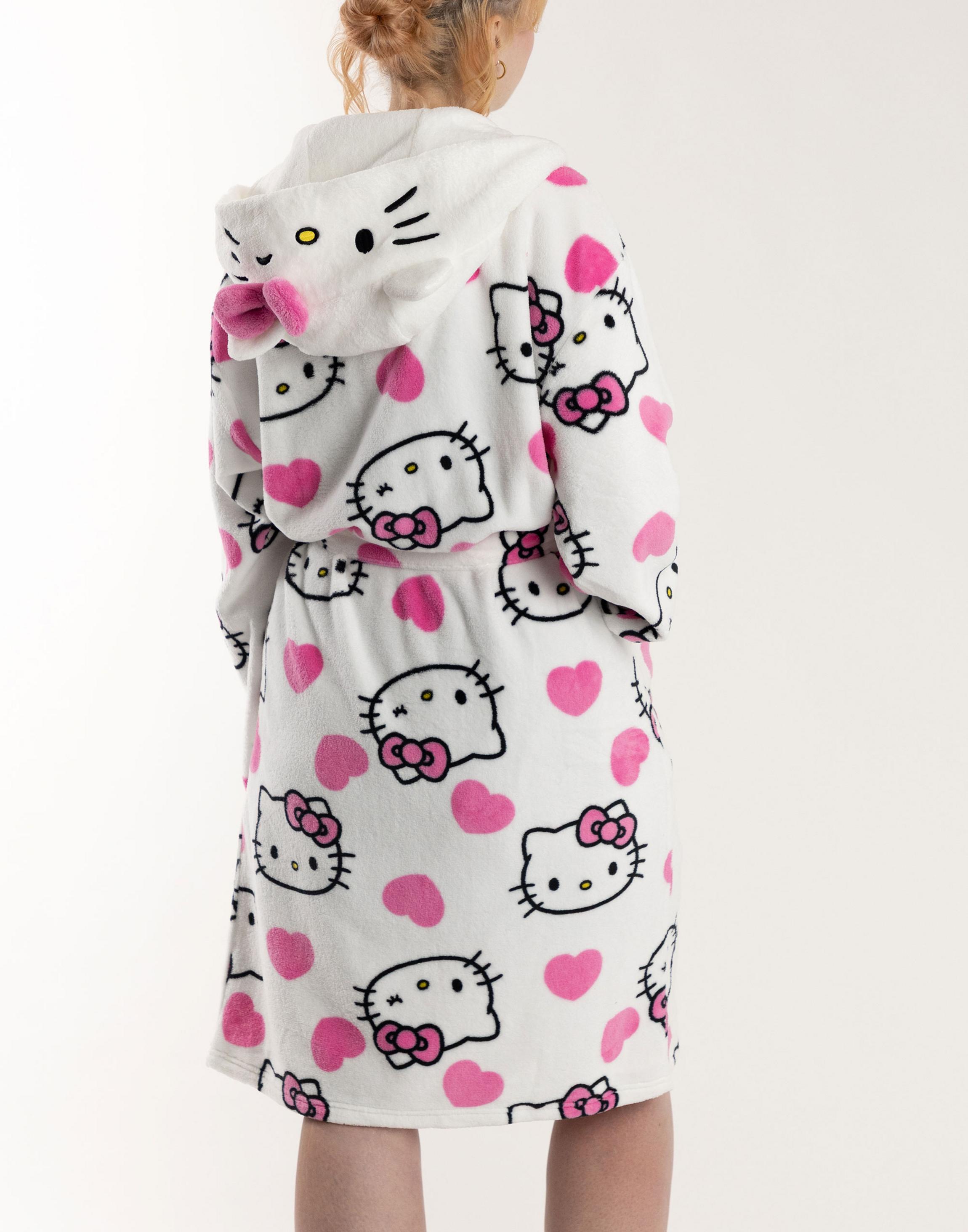 Multi Hello Kitty Character Hooded Bathrobe, Image 2 of 6
