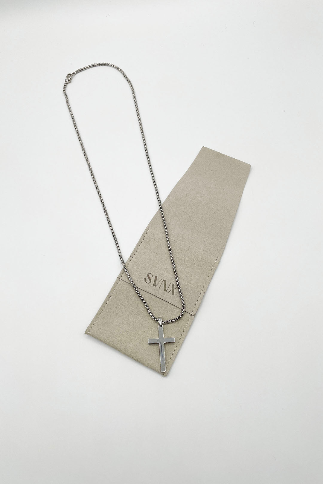 Silver SVNX Silver Cross Pendant Necklace in Silver, Image 2 of 4