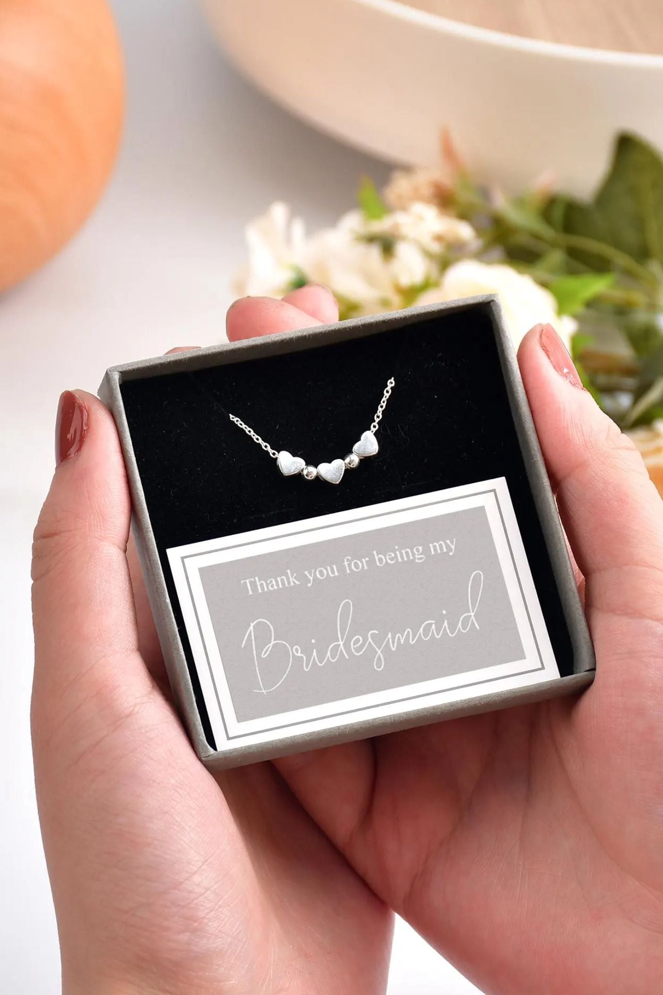 Silver Bridesmaids Gift Silver Hearts Bracelet, Image 1 of 2