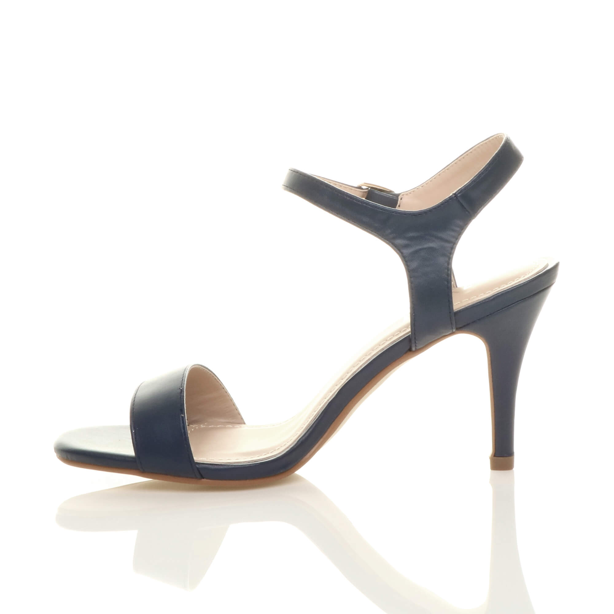 Navy Blue AJVANI Navy Blue High Heel Barely There Strappy Sandals, Image 3 of 6