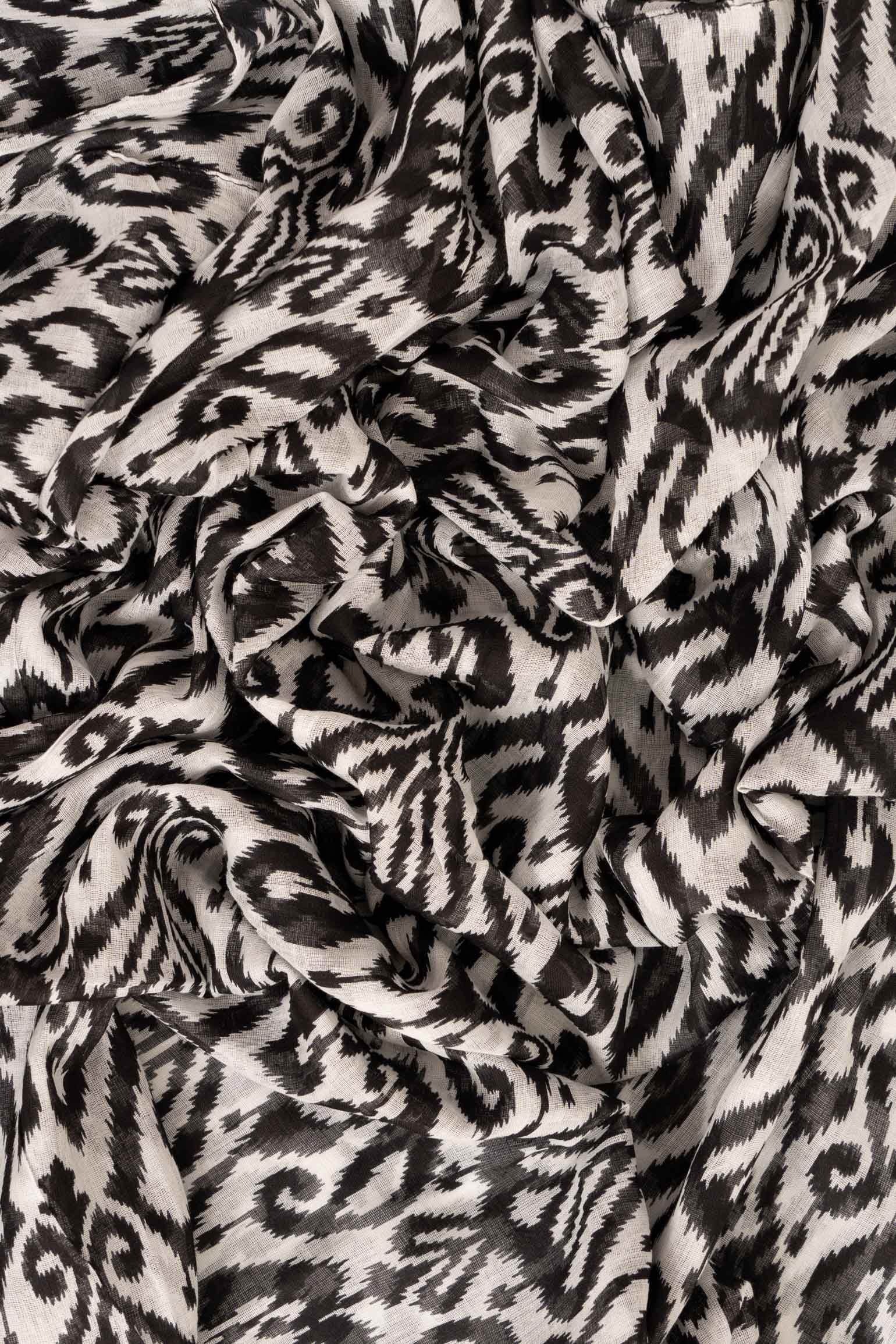 Black Sarta Black Damask Lightweight Cotton Scarf, Image 3 of 4