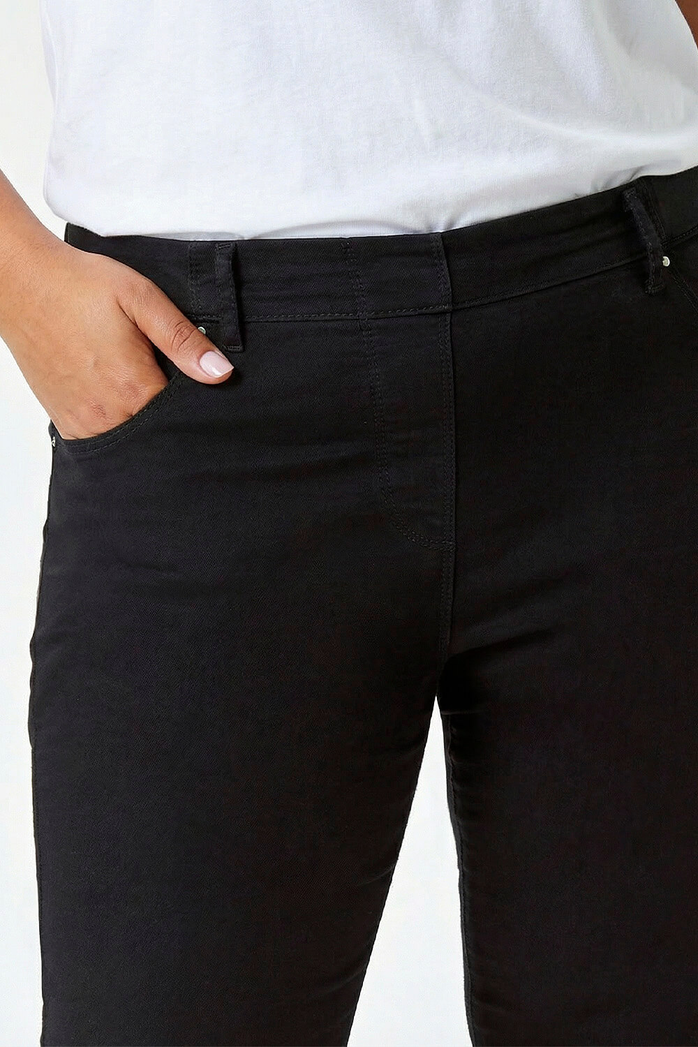 Black Curve Elastic Waist Stretch Denim Jegging, Image 6 of 5