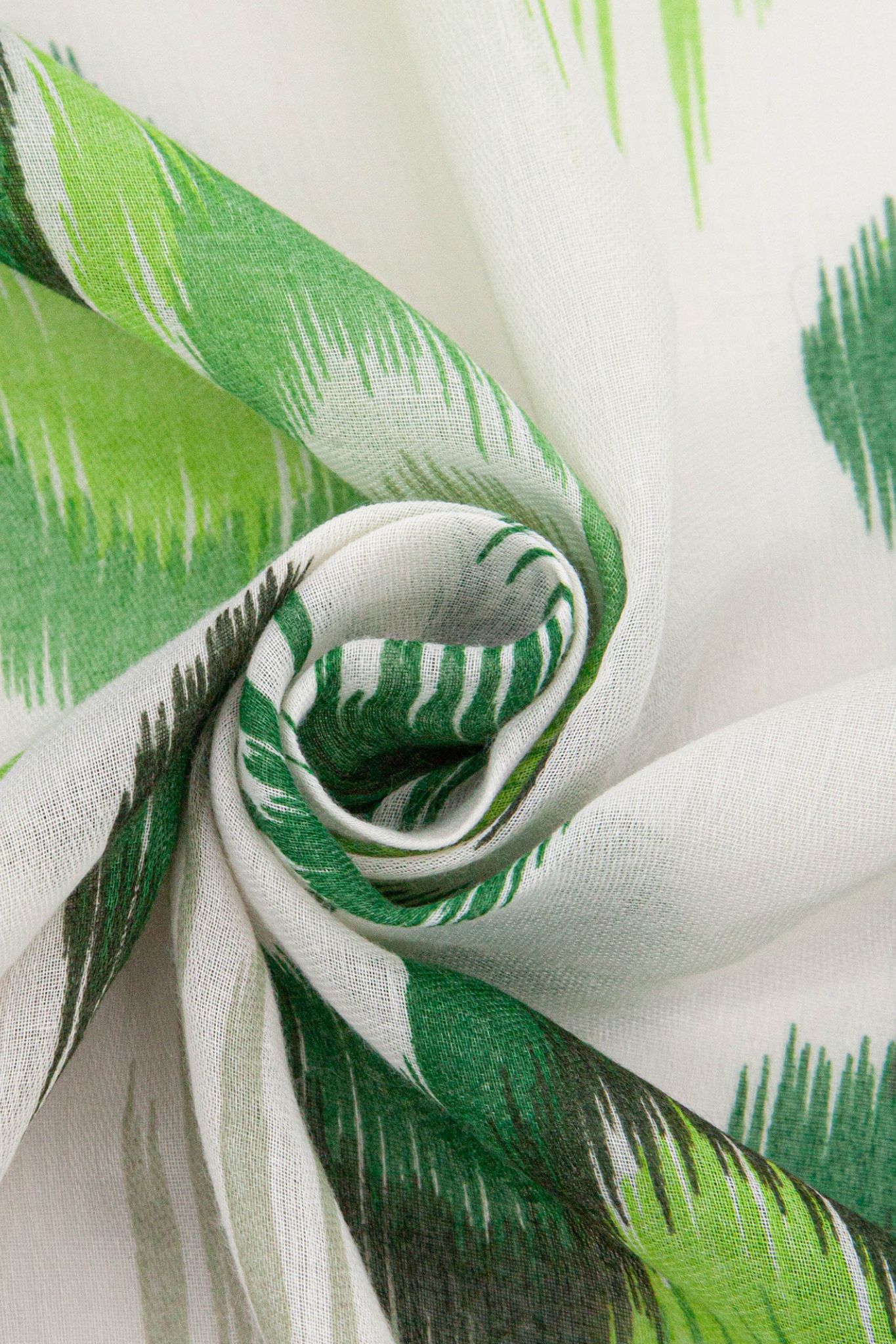 Green Sarta Green Abstract Ikat Lightweight Scarf, Image 2 of 3