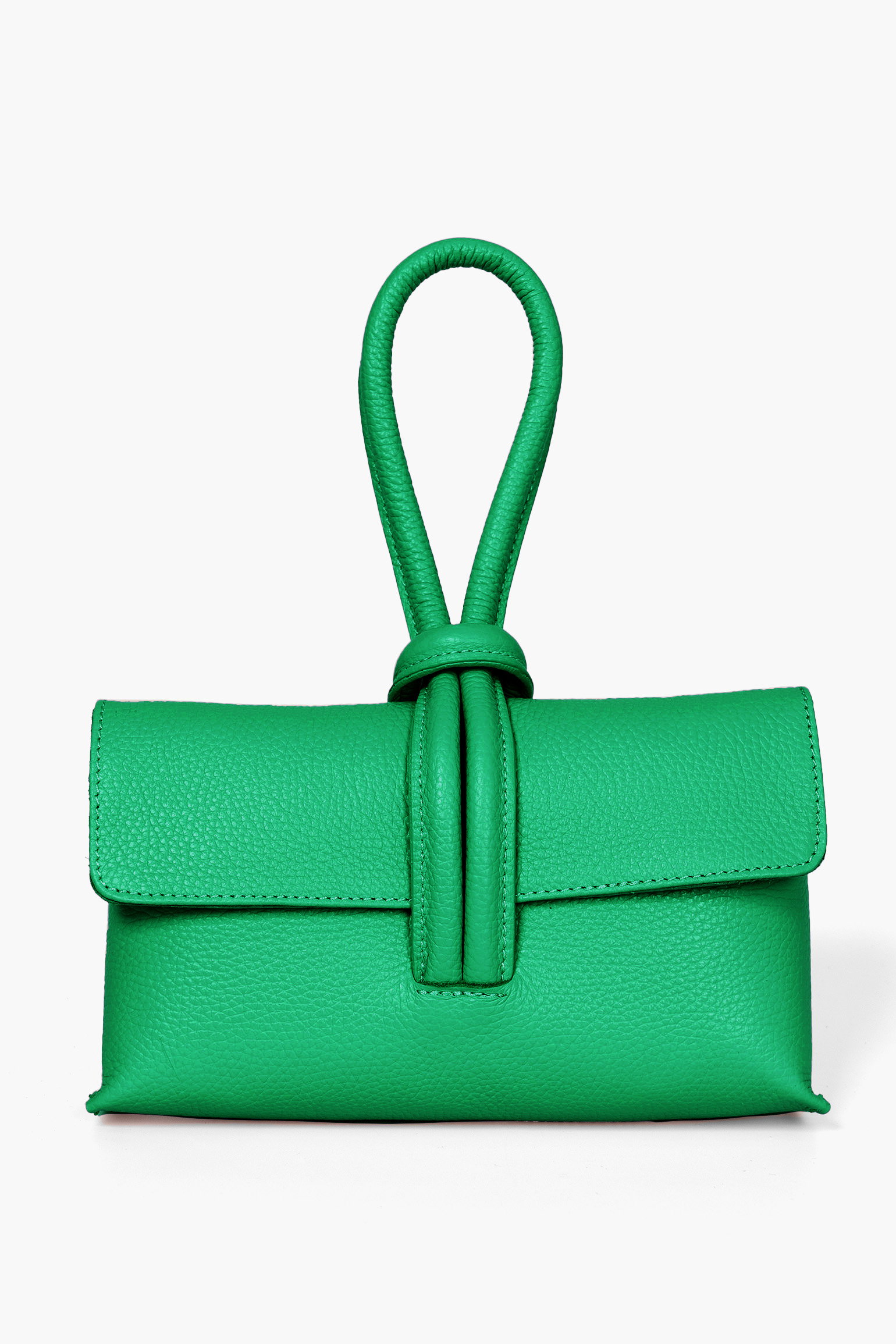 Green Sarta Green Italian Leather Wristlet Clutch Bag, Image 1 of 4