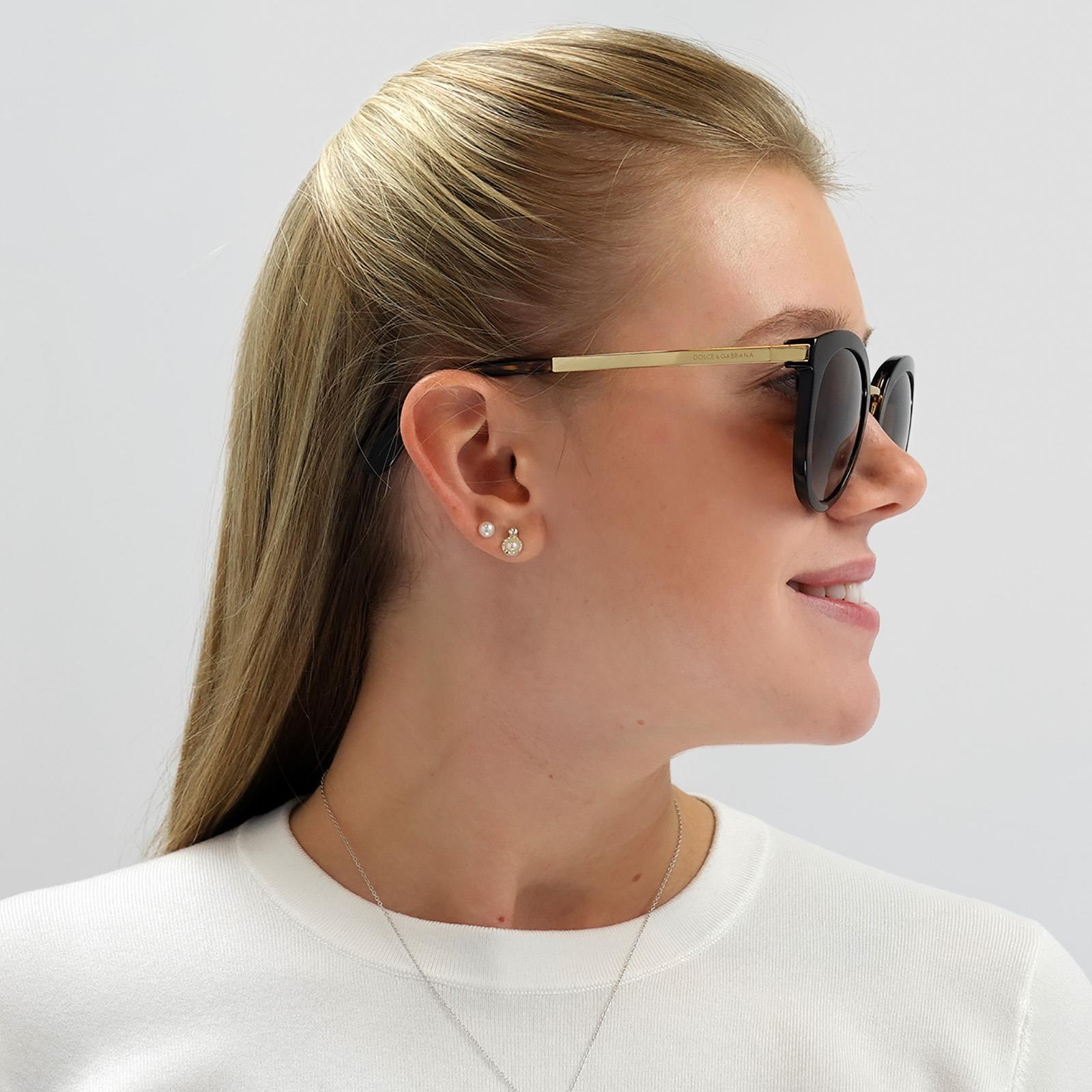 Brown Round Dark Havana Brown Gradient Sunglasses, Image 2 of 4