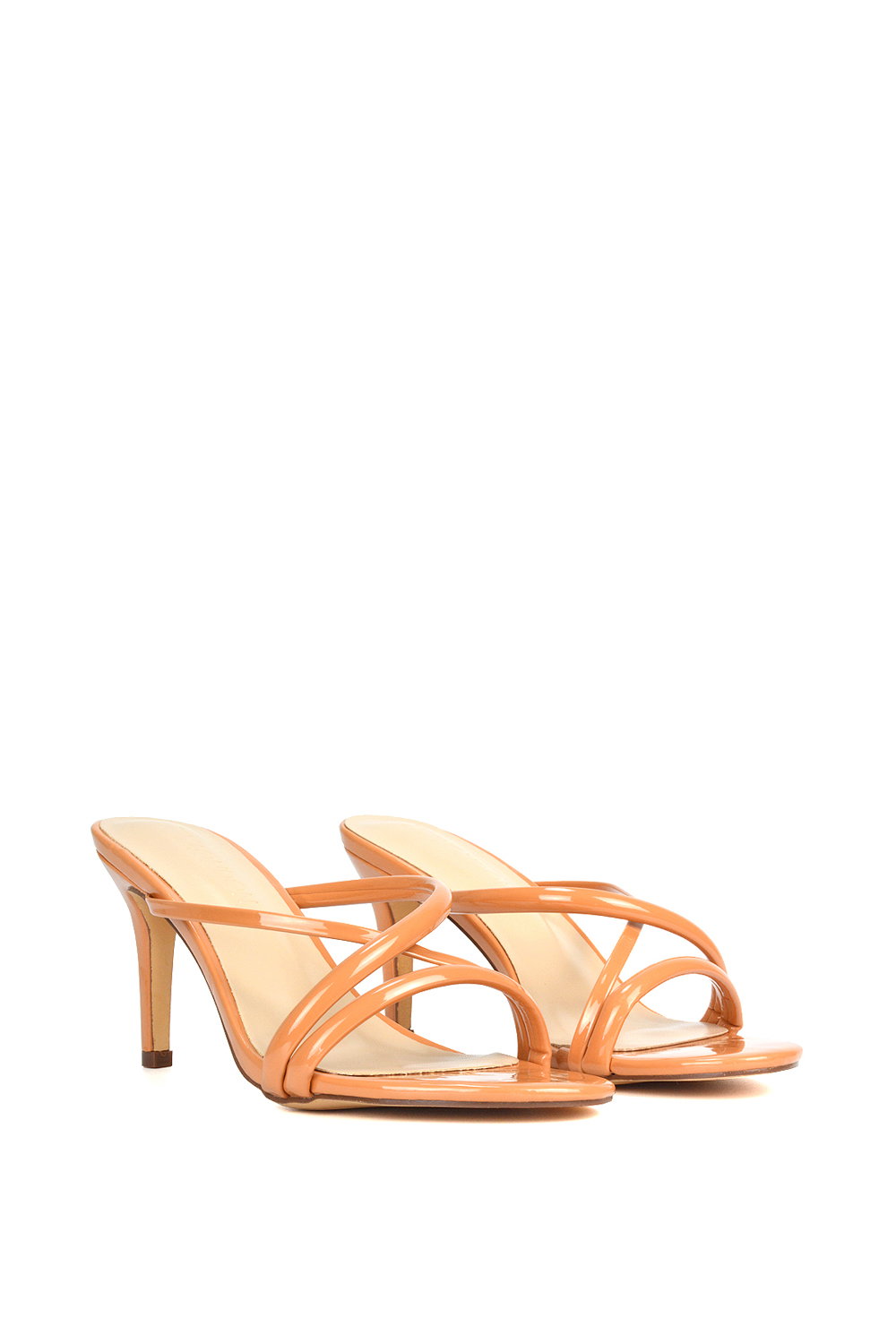 Peach XY LONDON Peach 'Angel' Stiletto High Heel Mule Sandals, Image 5 of 6