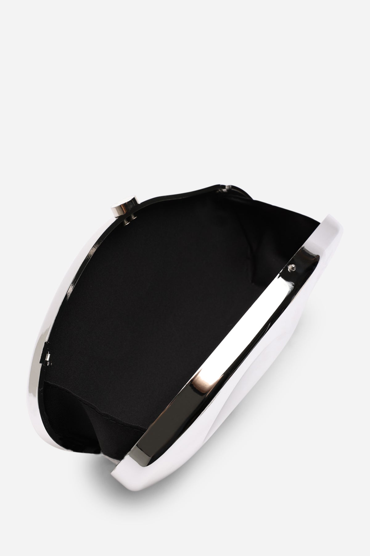 Silver Nude Sculpted Evening Clutch Bag, Image 4 of 6