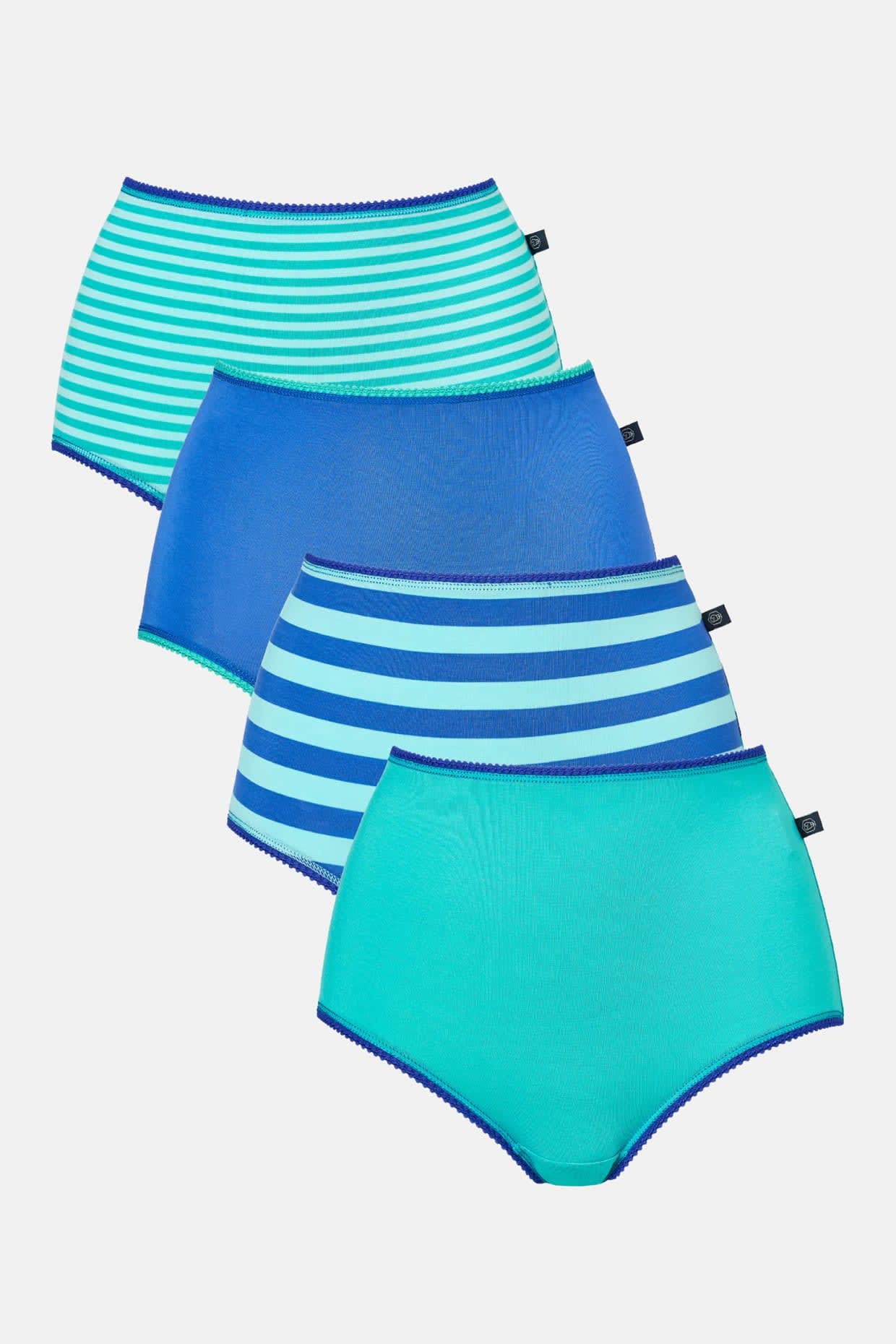 Multi Pack of Four "Seagreen" Bamboo Full Briefs, Image 1 of 8