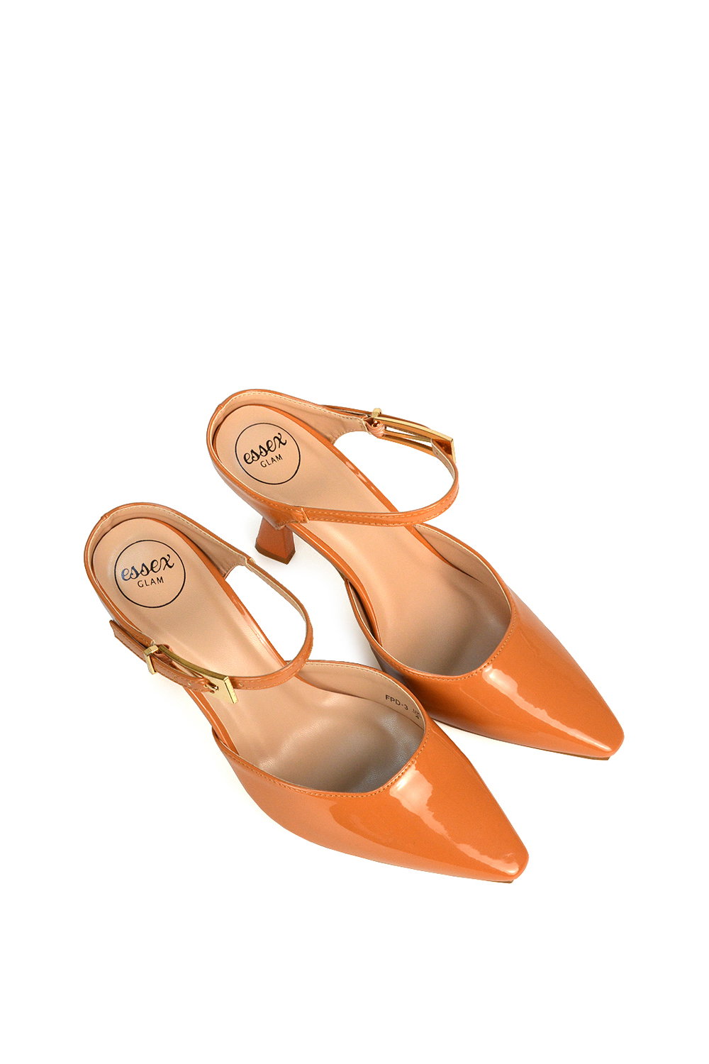 Peach XY LONDON Peach 'Daisy-May' High Heel Mules With Pointed Toe, Image 4 of 6