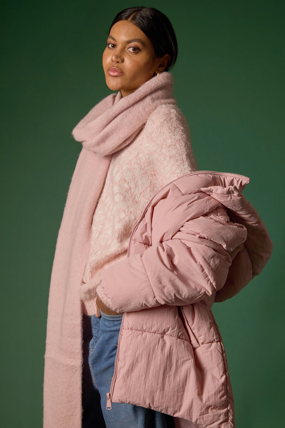 Light Pink Mosaic Print Fluffy Jumper, Image 8 of 7