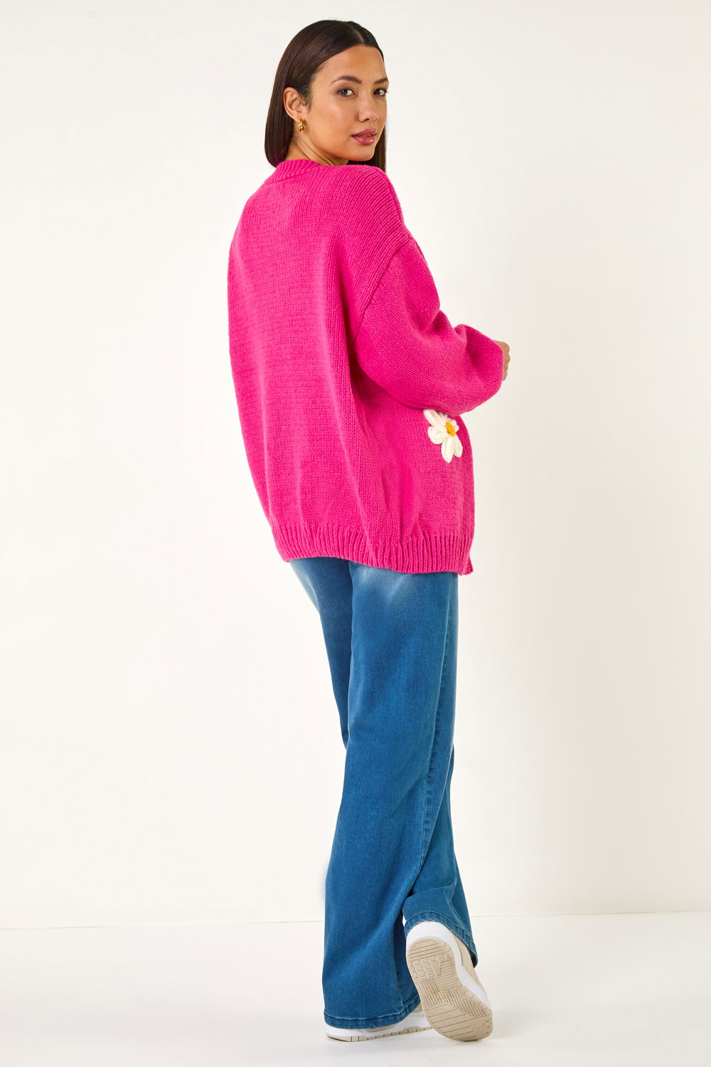 Pink Dusk Daisy Knit Cardigan, Image 4 of 5
