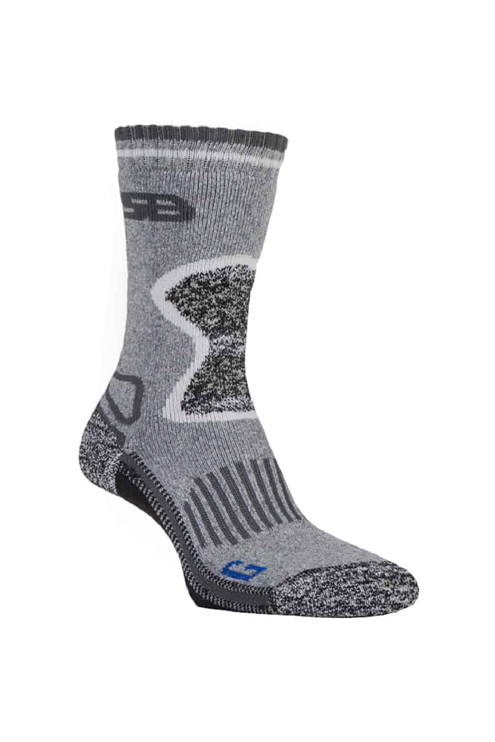 Grey 2 Pack Durable Wool Hiking Socks, Image 1 of 3