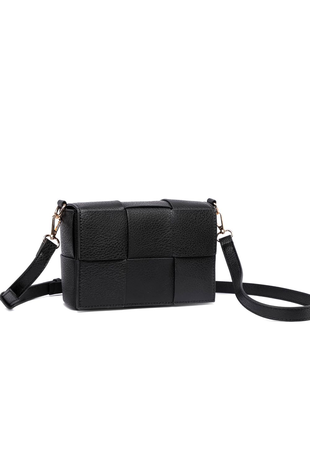 Black Cross Body Weave Bag, Image 1 of 2