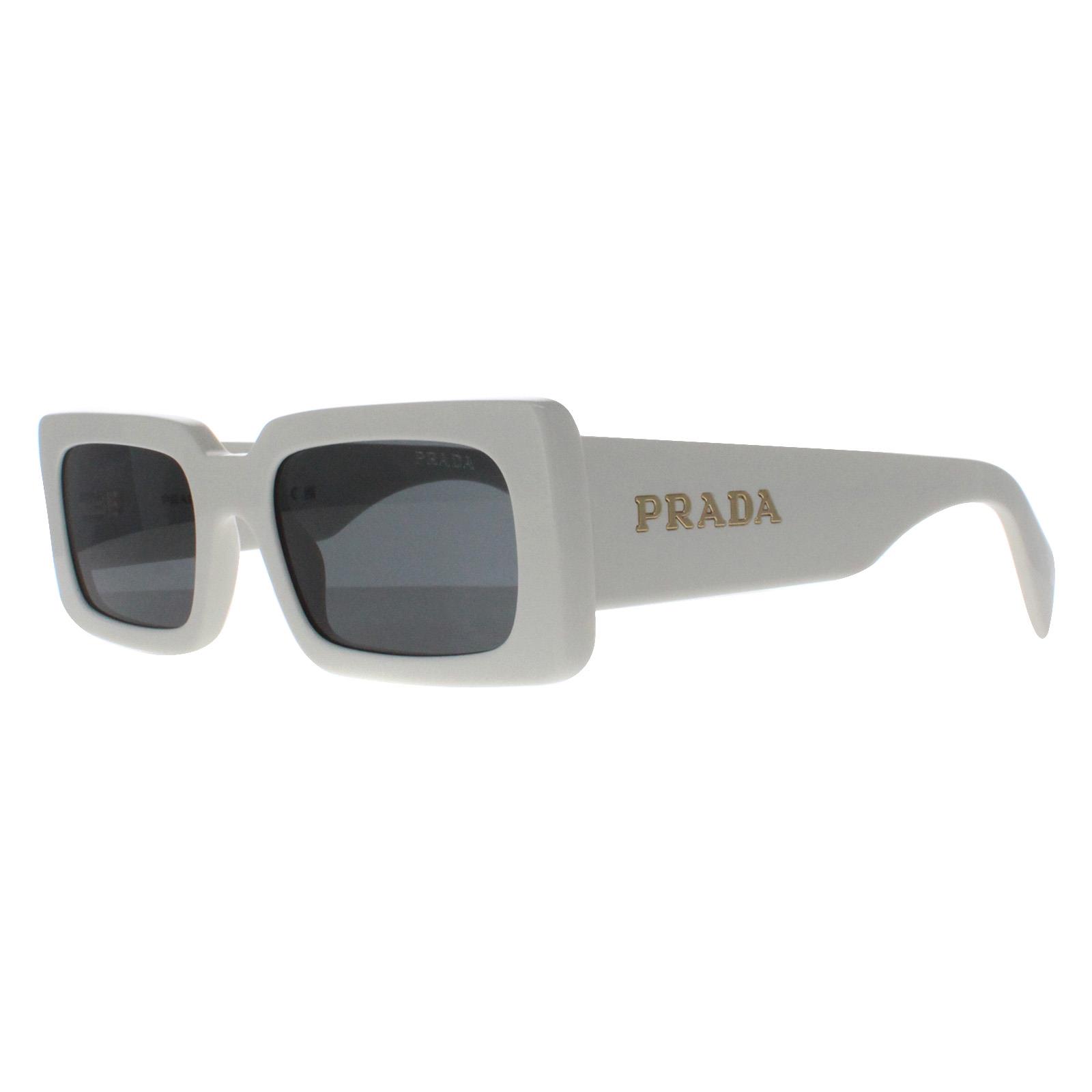 White Prada White Rectangle Talc Dark Grey PRA07S, Image 2 of 4