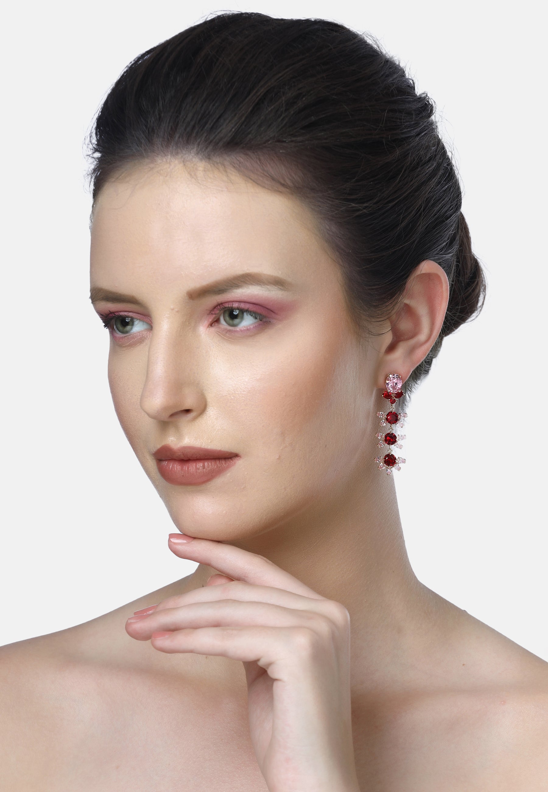 Pink Diva Floral Dangle Earrings, Image 4 of 5