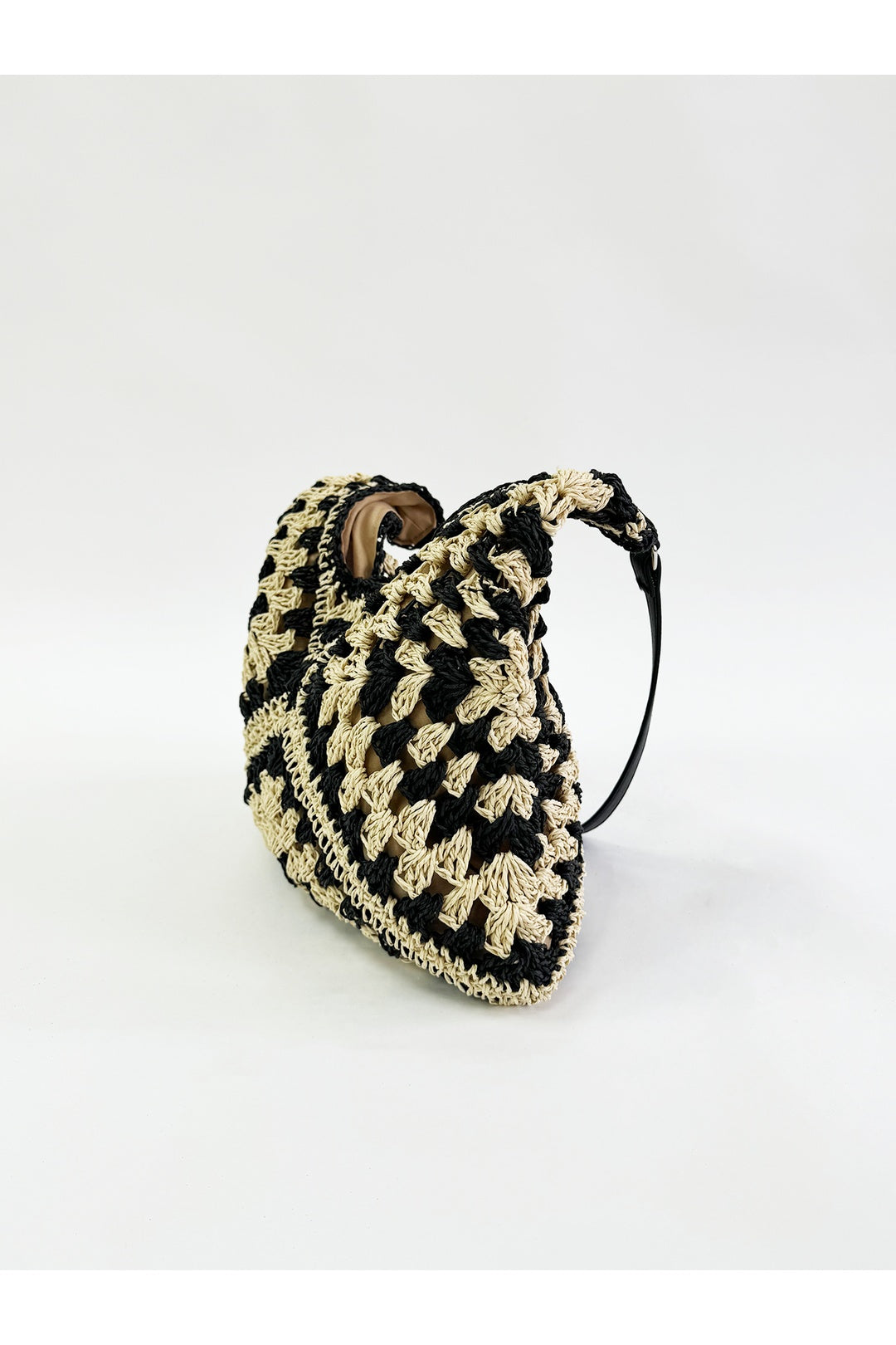 Black Black Woven Straw Shoulder Bag, Image 4 of 5