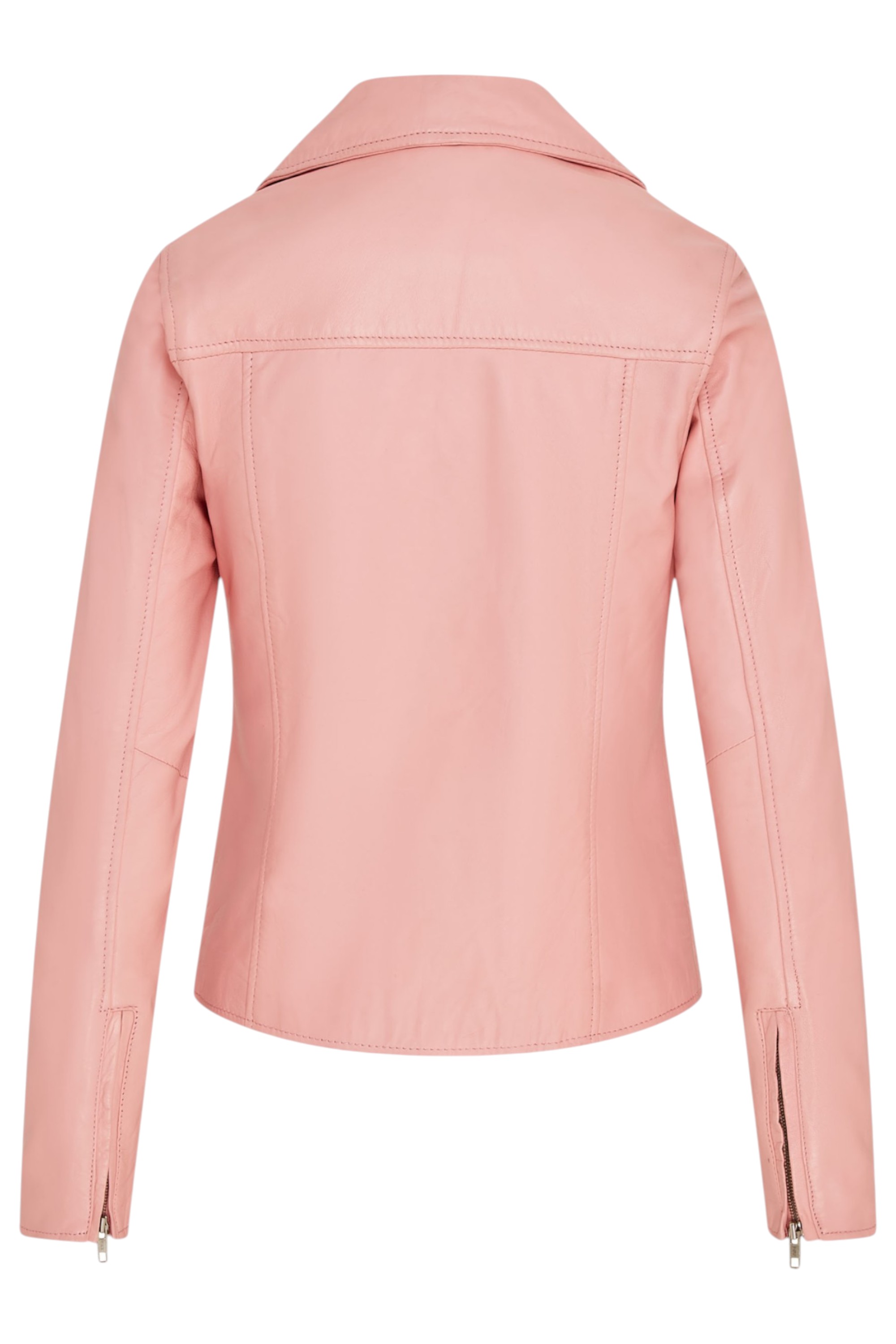 Light Pink Infinity Leather Light Pink Classic Brando Biker Leather Jacket, Image 5 of 8