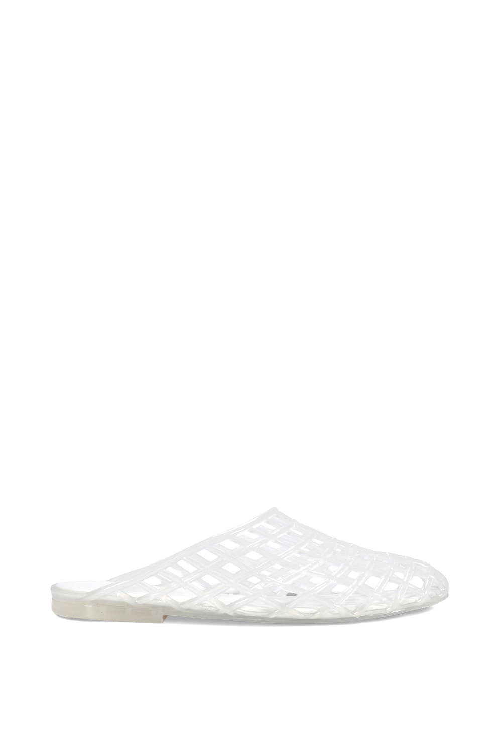Black 'Opera' Slip On Cage Jelly Mule Flat Summer Sandals