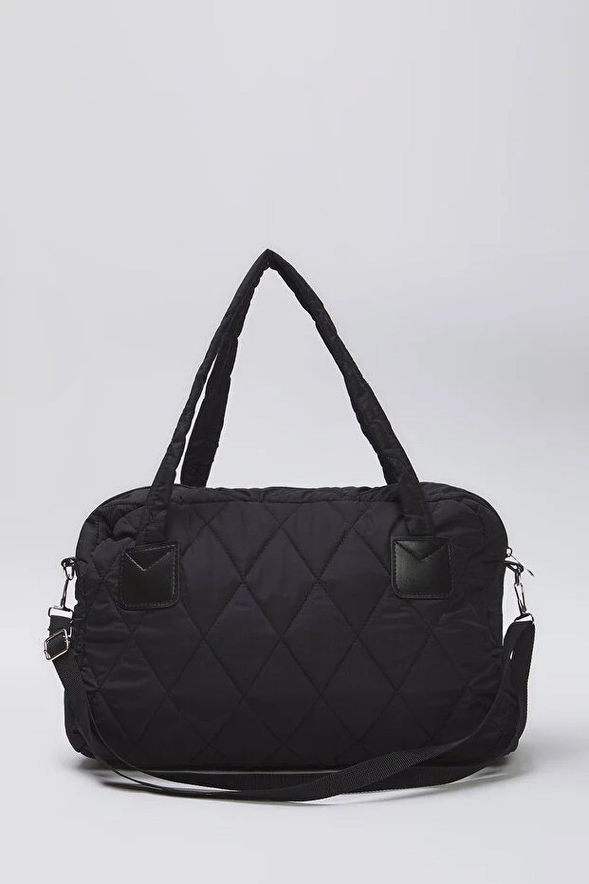 Black Quilted Nylon Tote Bag with Detachable Purse, Image 5 of 5