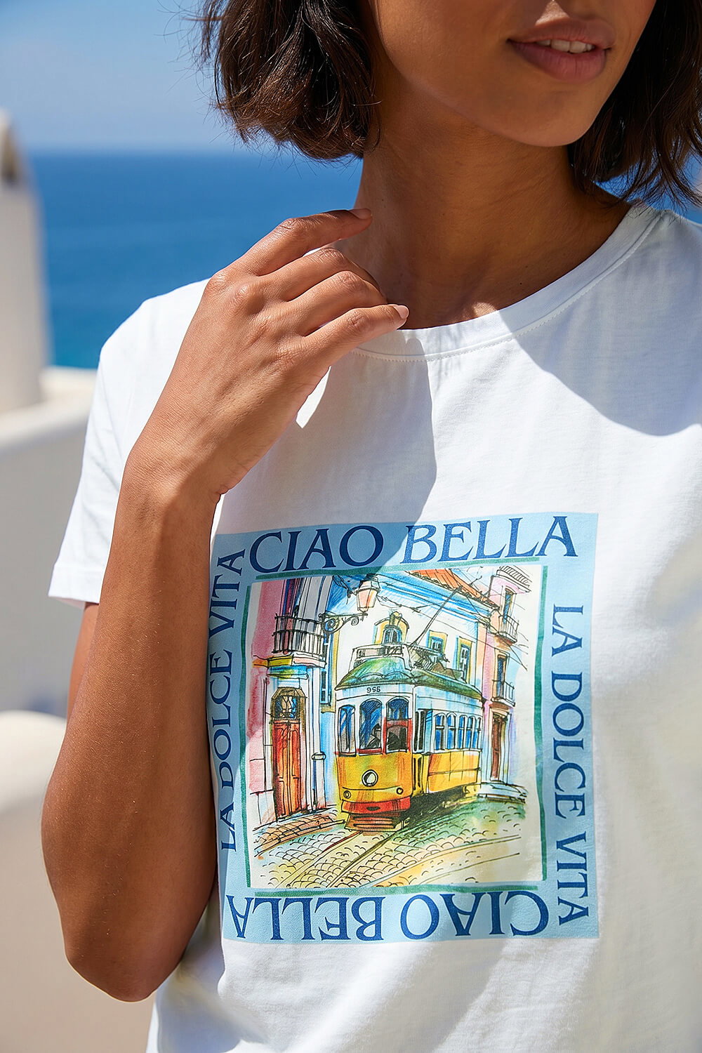White Dusk Ciao Bella Stretch Top, Image 5 of 4