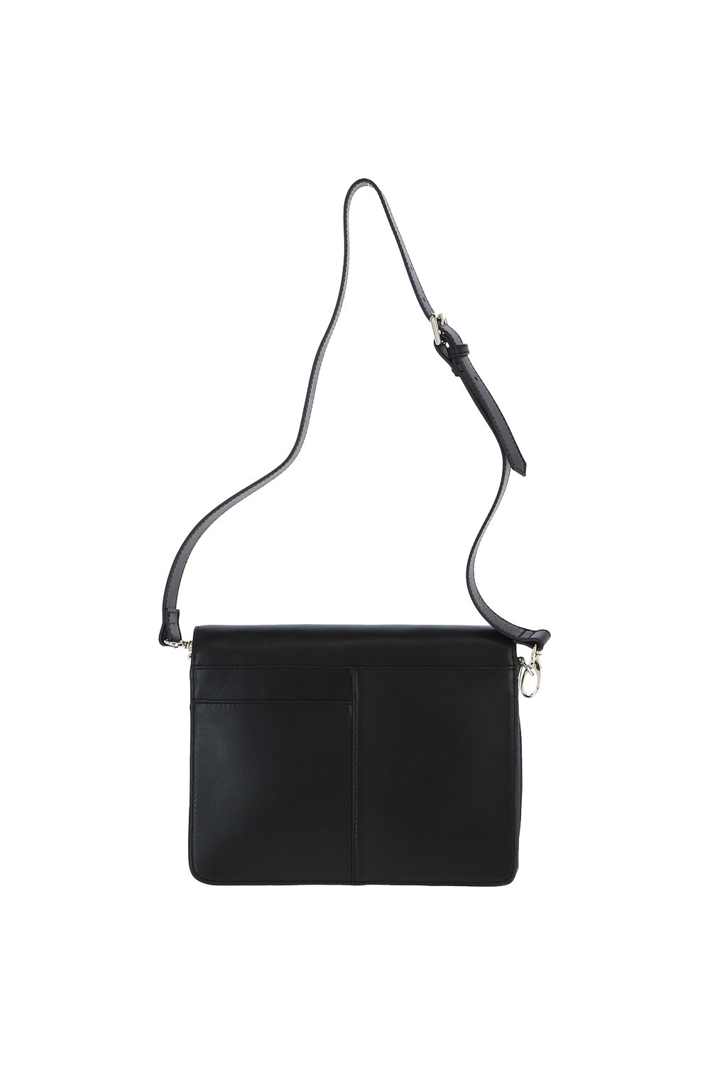 Black 'Fabrizia' Two Sections Leather Shoulder Bag, Image 4 of 4