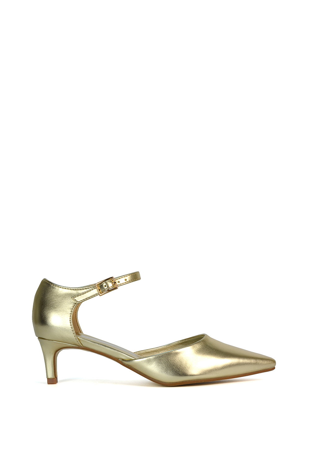 Black 'Kacey' Low Heel Court Shoes With Slingbacks