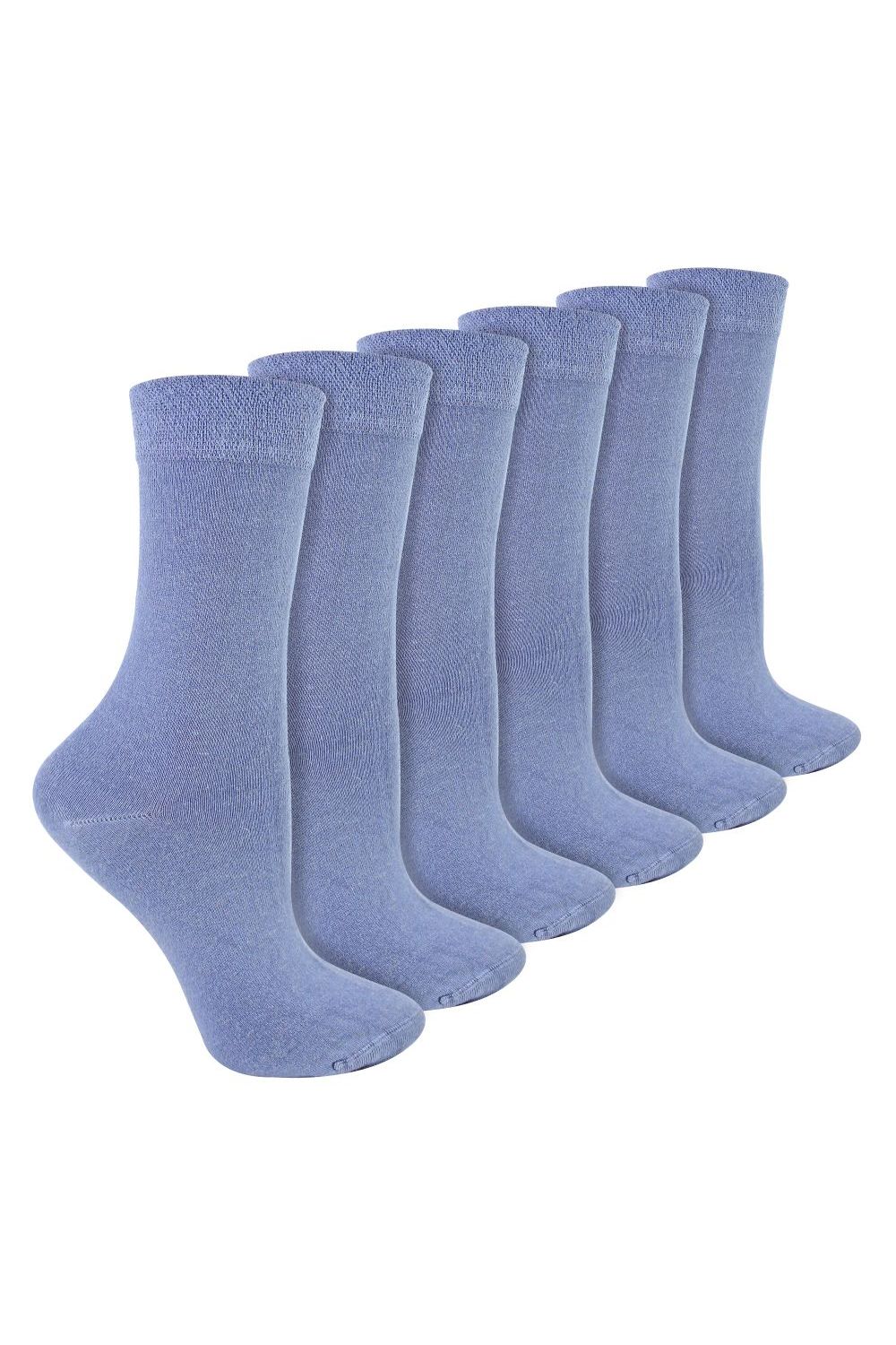 Blue Ladies 6 Pack Bamboo & Merino Wool Blend Socks, Image 1 of 2