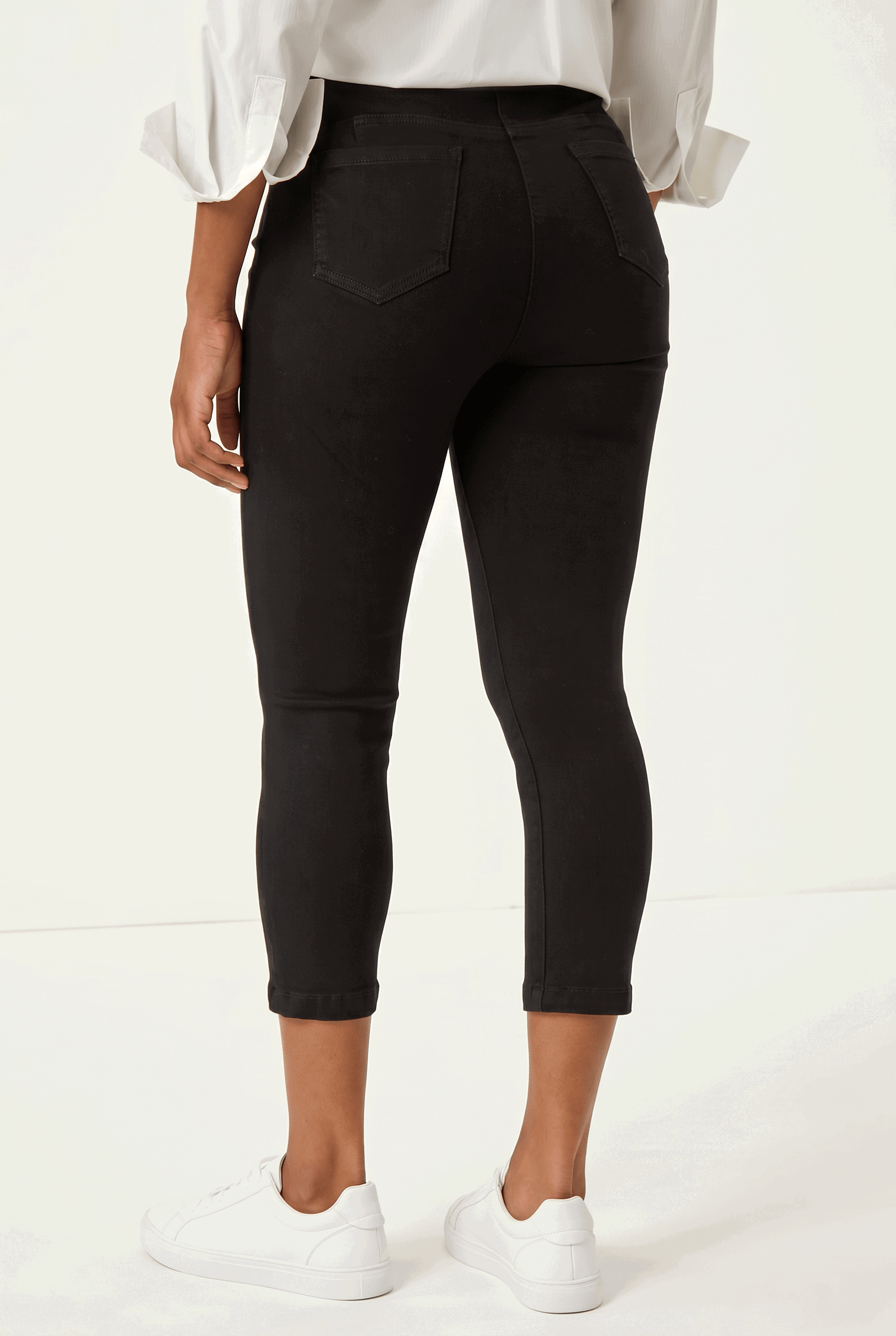 Black Shape Enhance Stretch Crop Jeggings, Image 3 of 5