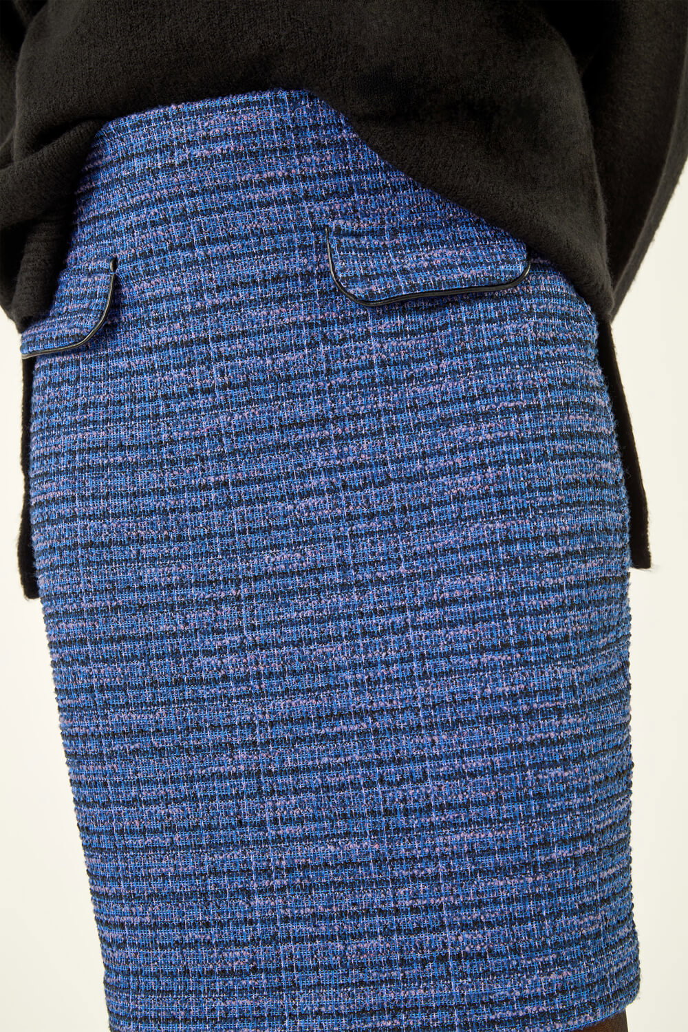 Blue Front Pocket Textured Skirt, Image 6 of 5