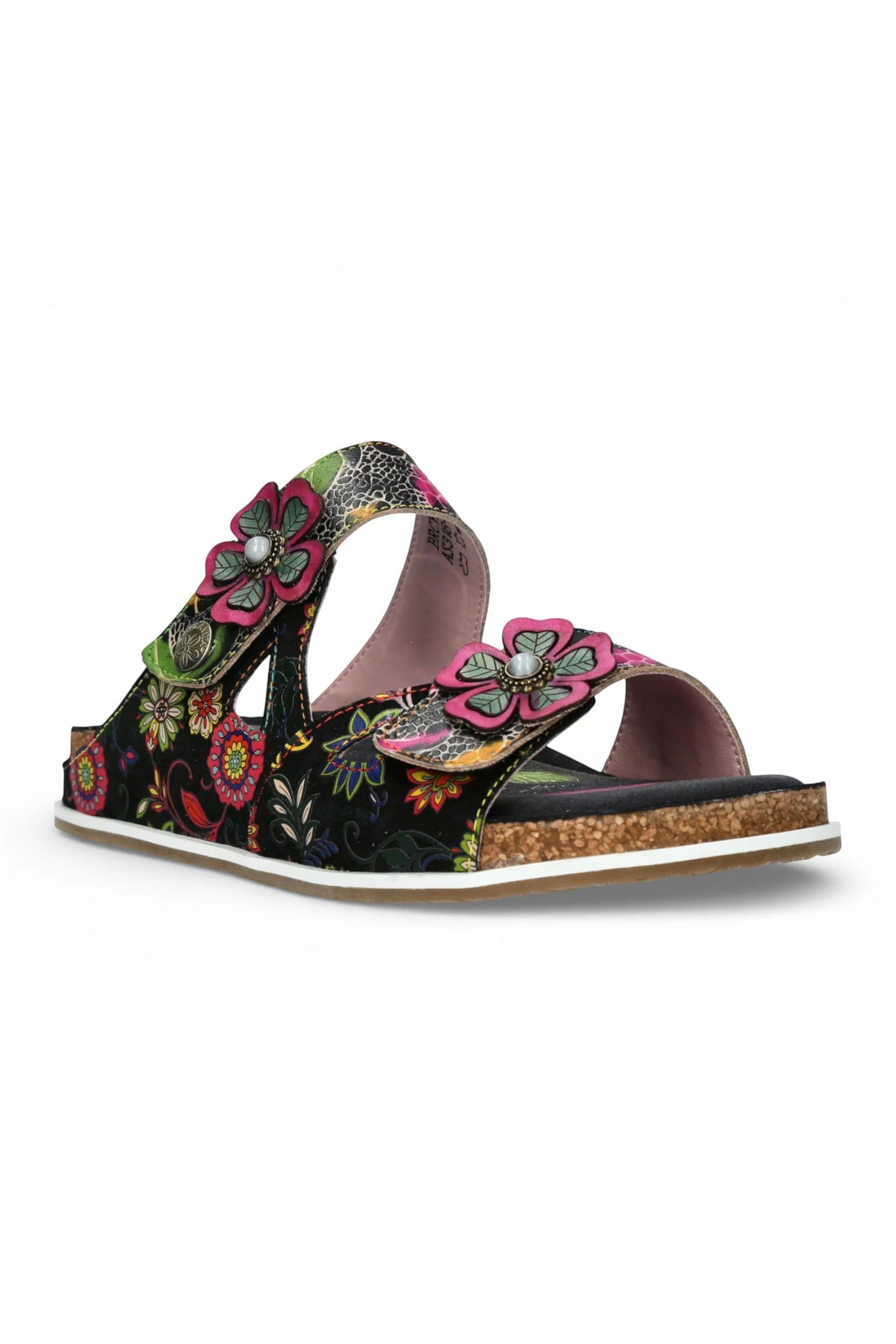 Black Womens Casual Strappy Sandals-BRCYANO-32, Image 2 of 7