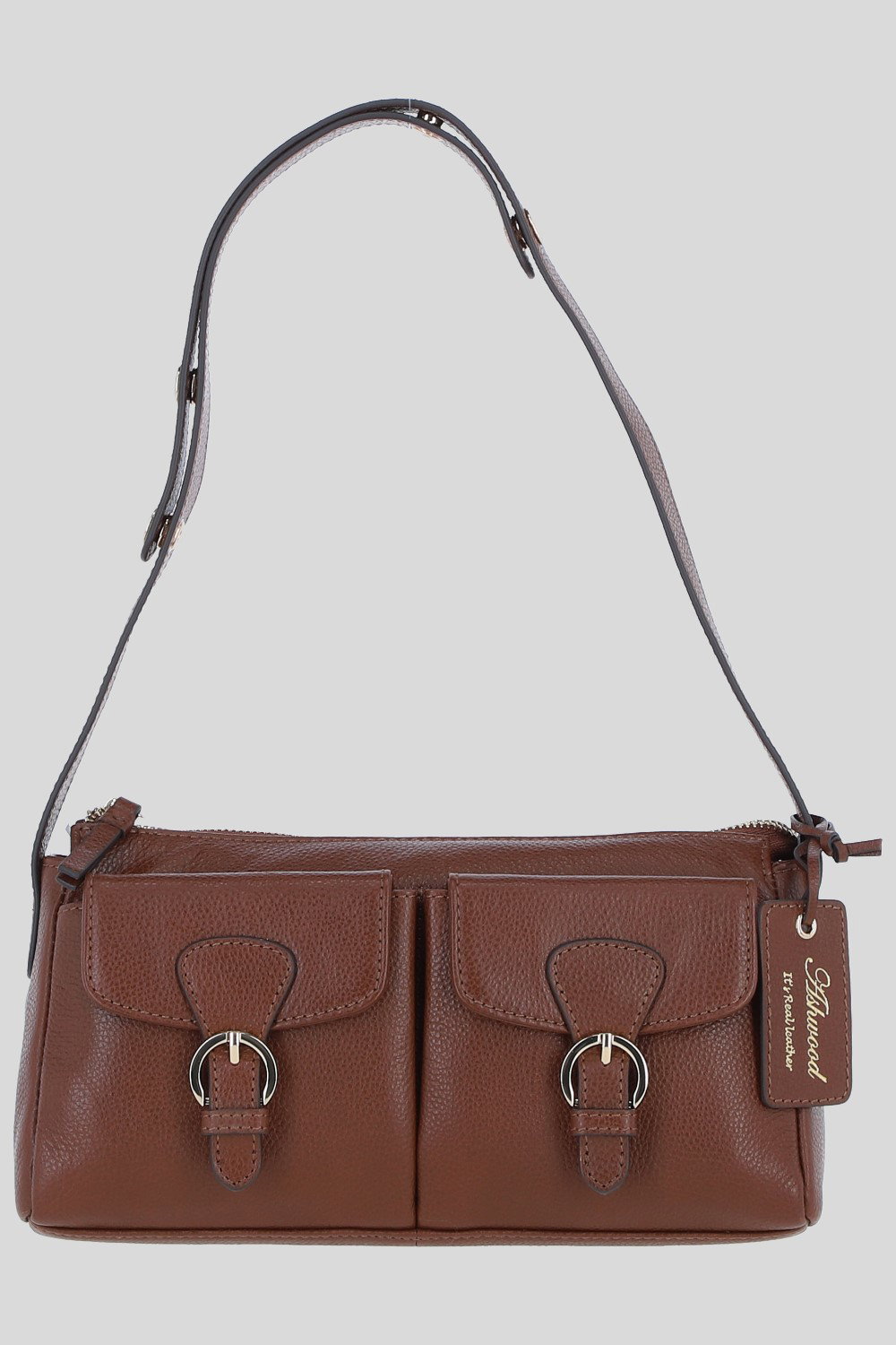 Tan 'Nevaria' Real Leather Shoulder Bag, Image 1 of 4