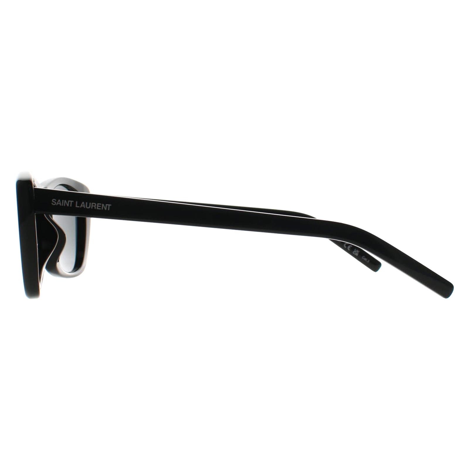 Black Saint Laurent Black Rectangle Shiny Black Grey SL 613, Image 3 of 3