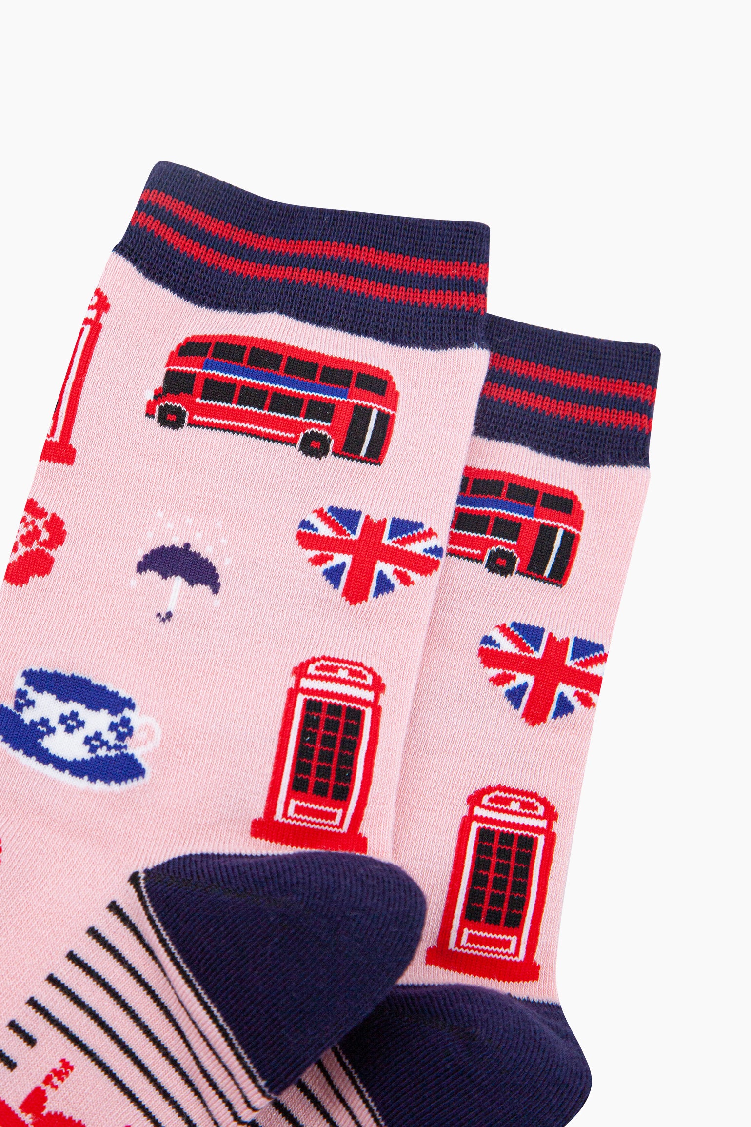 Pink London Landmarks Bamboo Socks in Pink, Image 2 of 4