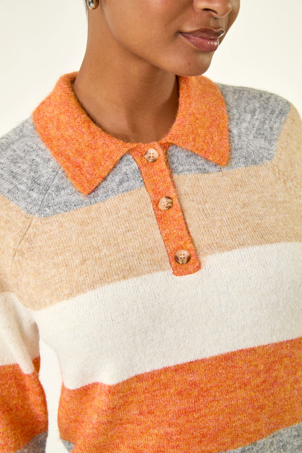 ORANGE Collared Knit Shift Dress, Image 6 of 5