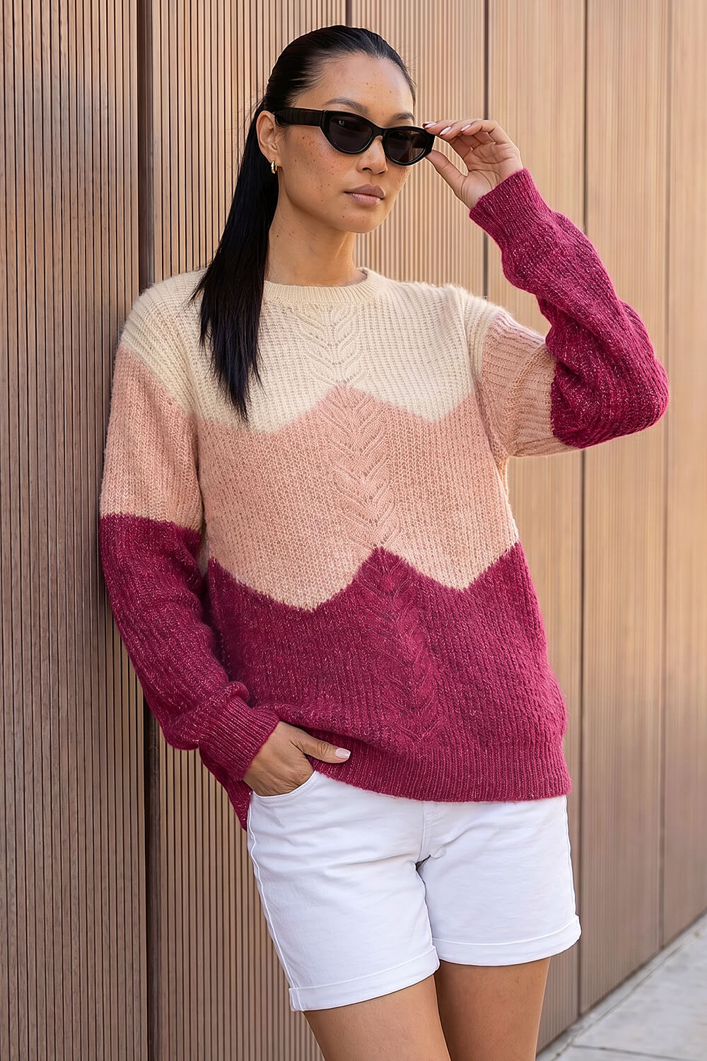 Pink Fluffy Sparkle Knit Jumper, Image 1 of 4